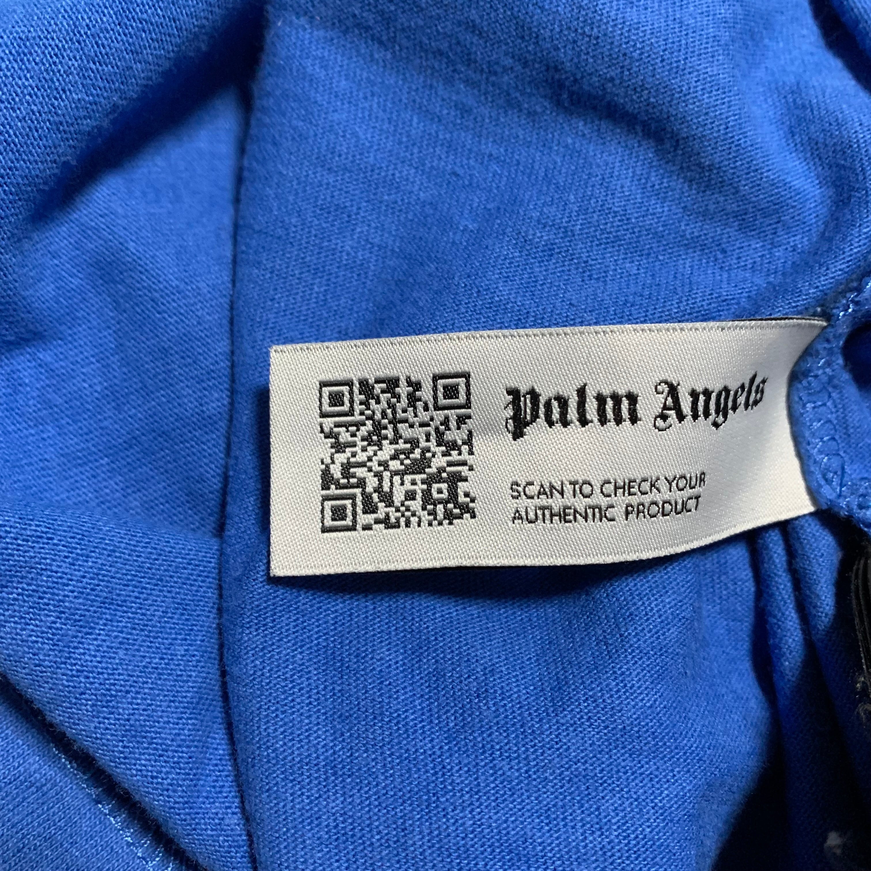 Palm Angels Medium Shark Graphic Blue Tee