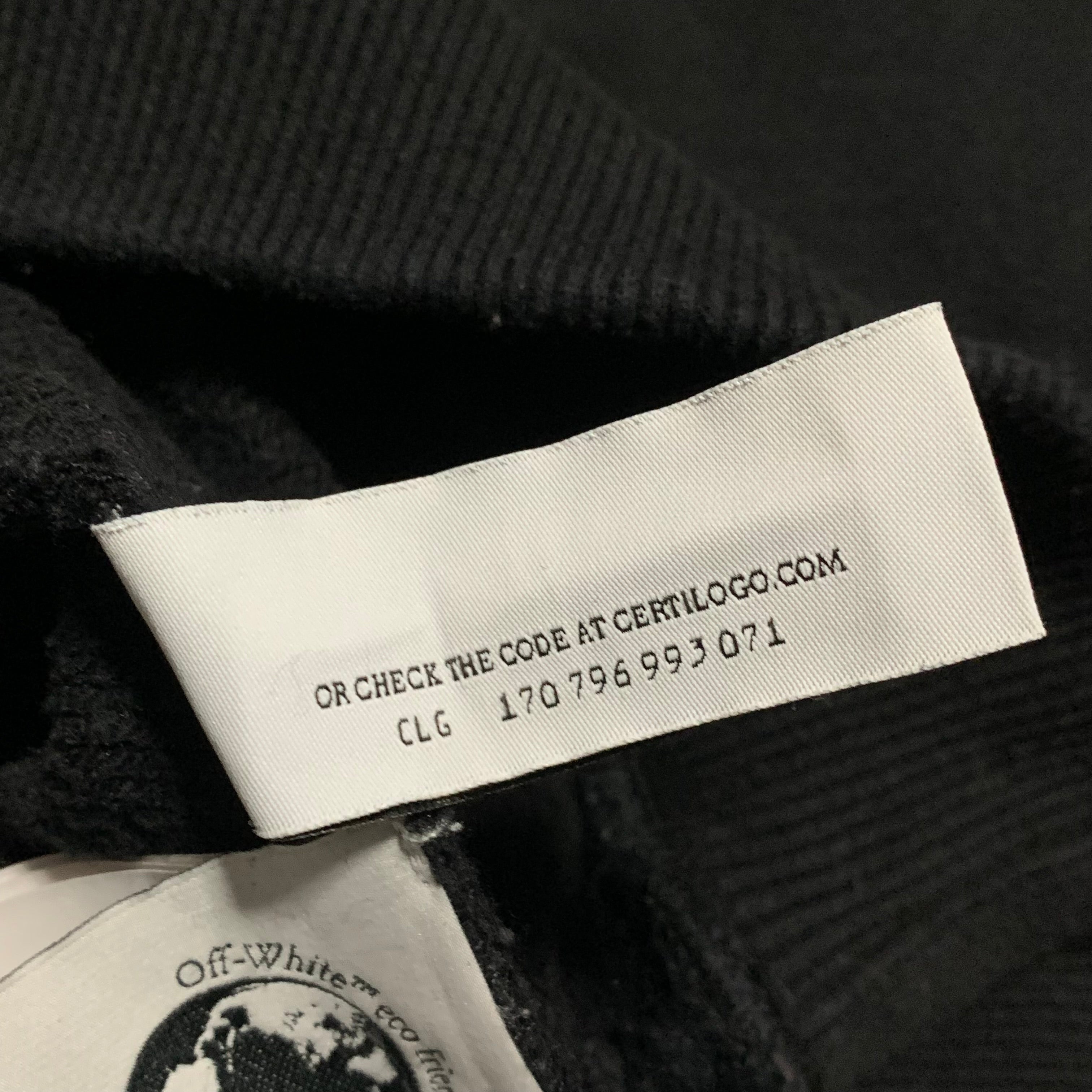 Off White XS Black Sweatshirt Crewneck Off Logo Short Vigil Abloh