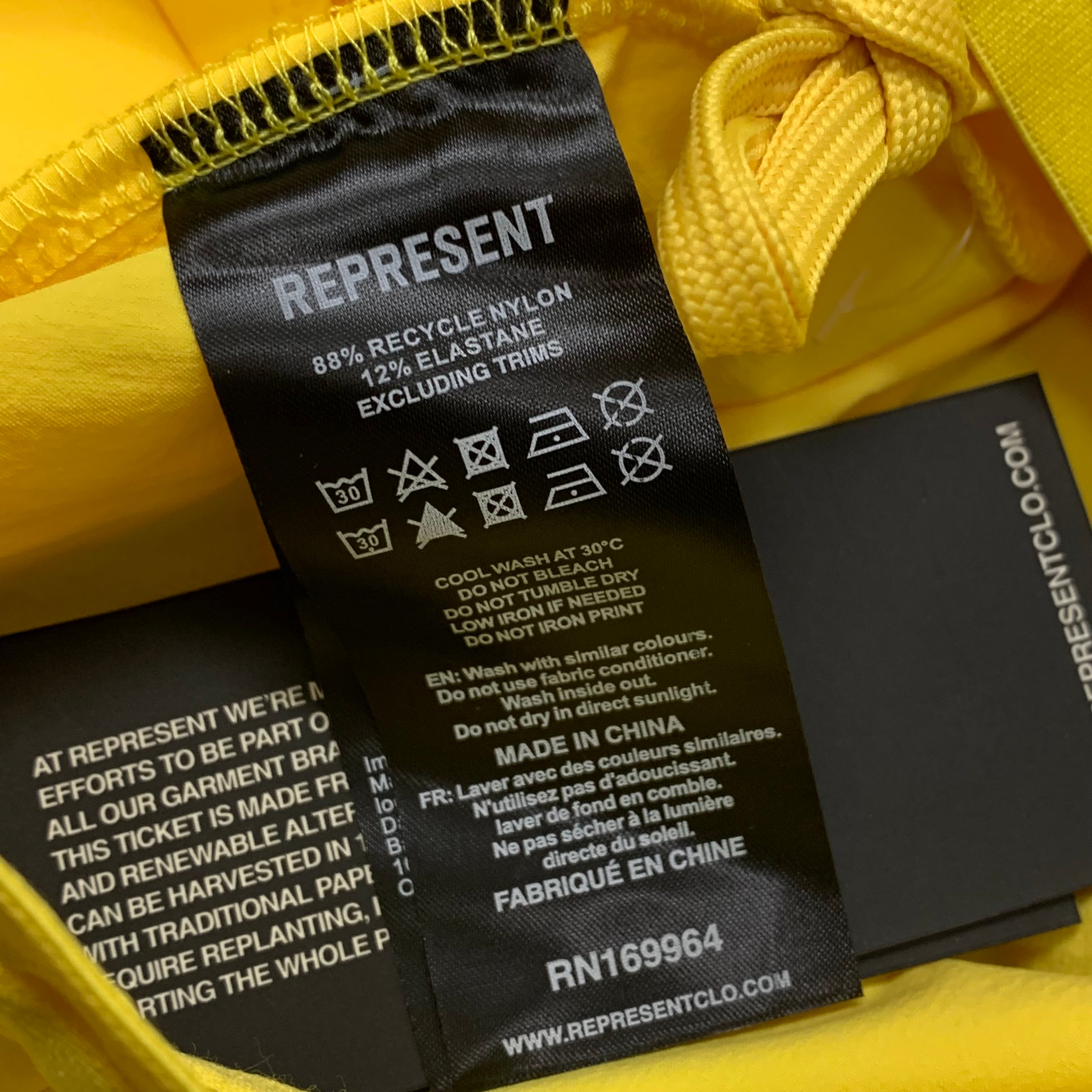 Represent Medium Shorts Team 247 Fused Shorts Lemom Yellow
