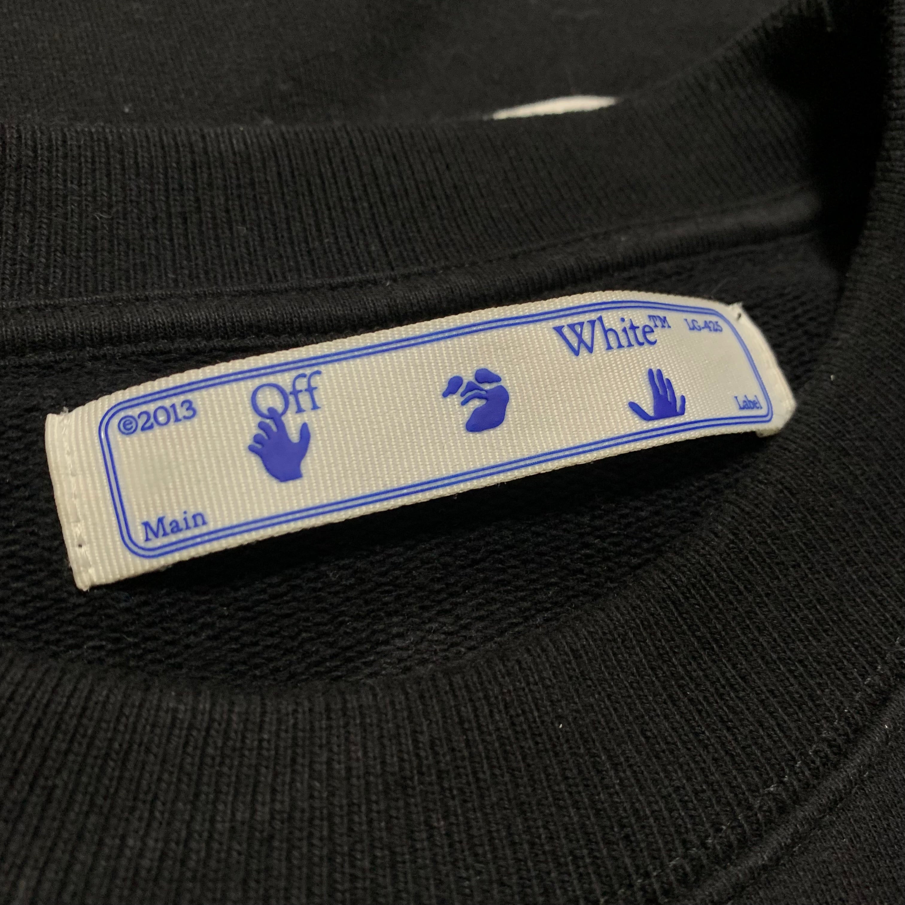 Off White Medium Pascal Arrows Black Sweatshirt Crewneck Skeleton Virgil Abloh