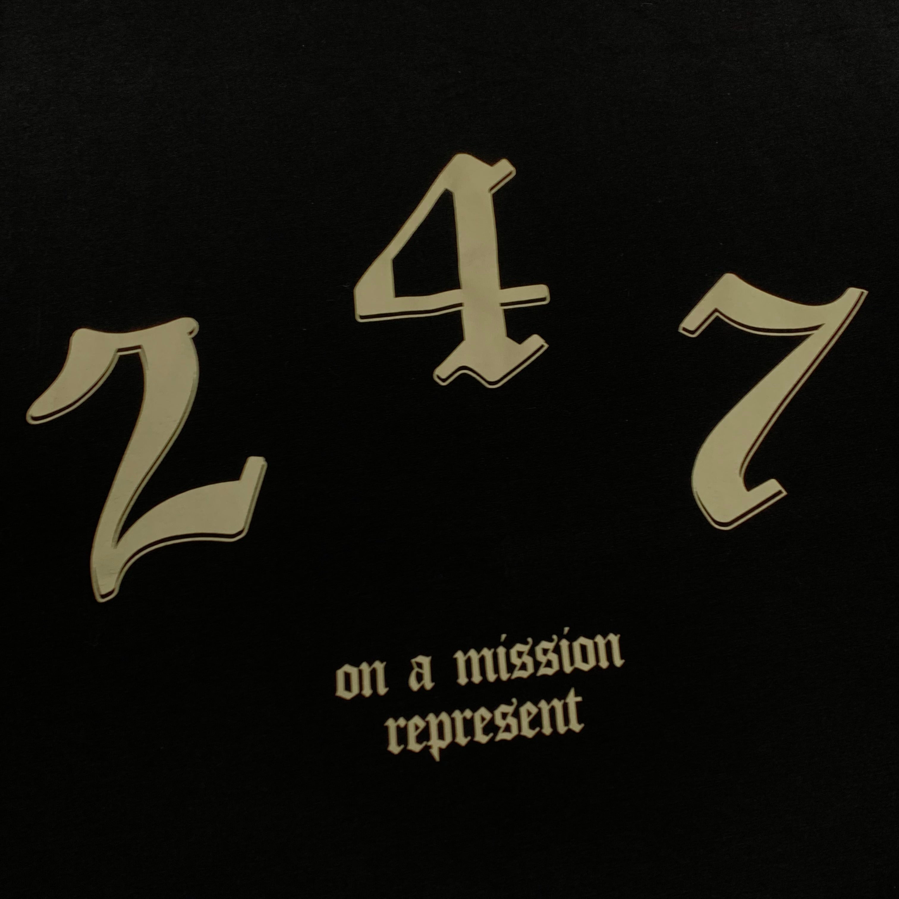 Represent XS Tank Top 247 On A Mission Jet Black Sleeveless Top