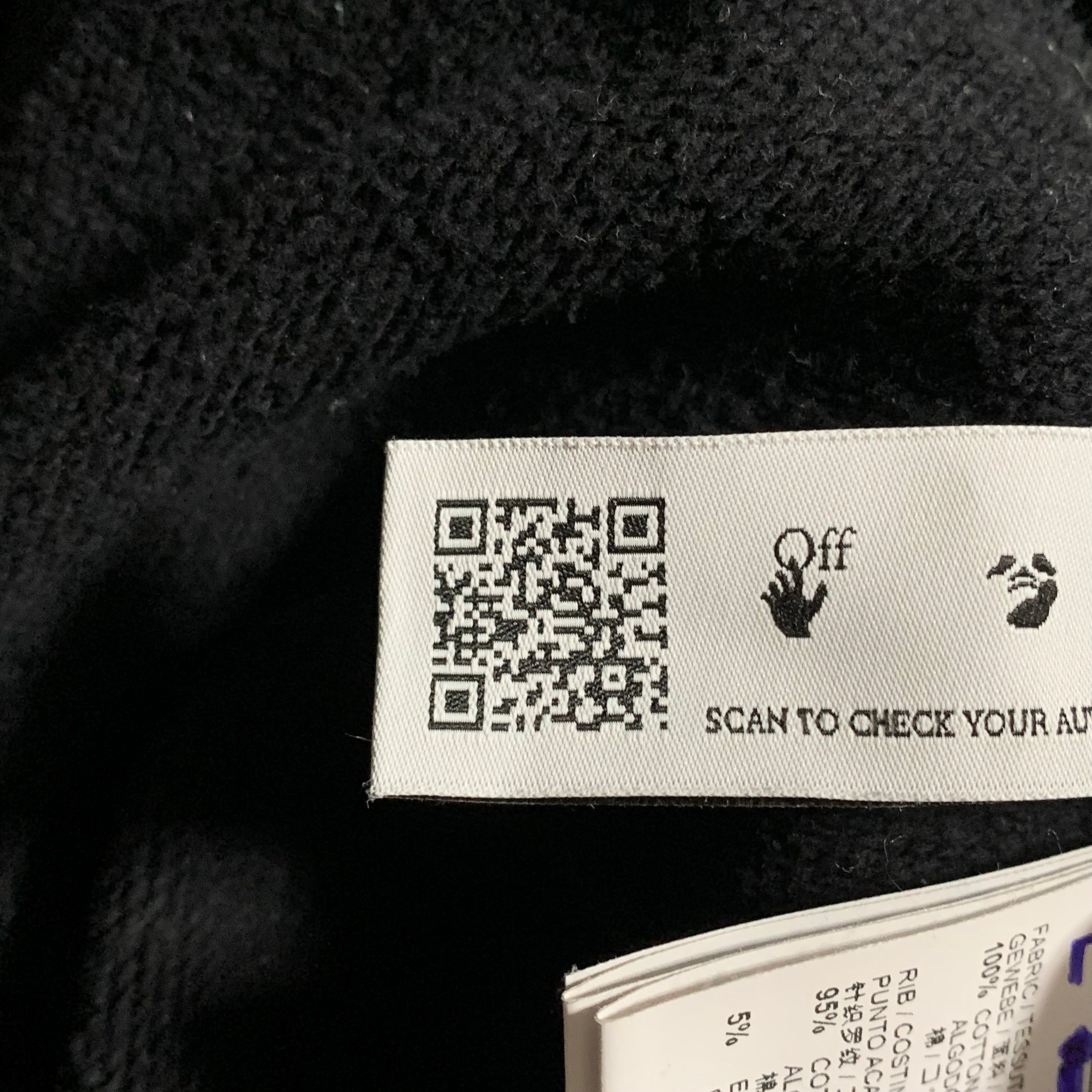 Off White Large Wave Outline Diag Black Sweatshirt Crewneck Virgil Abloh
