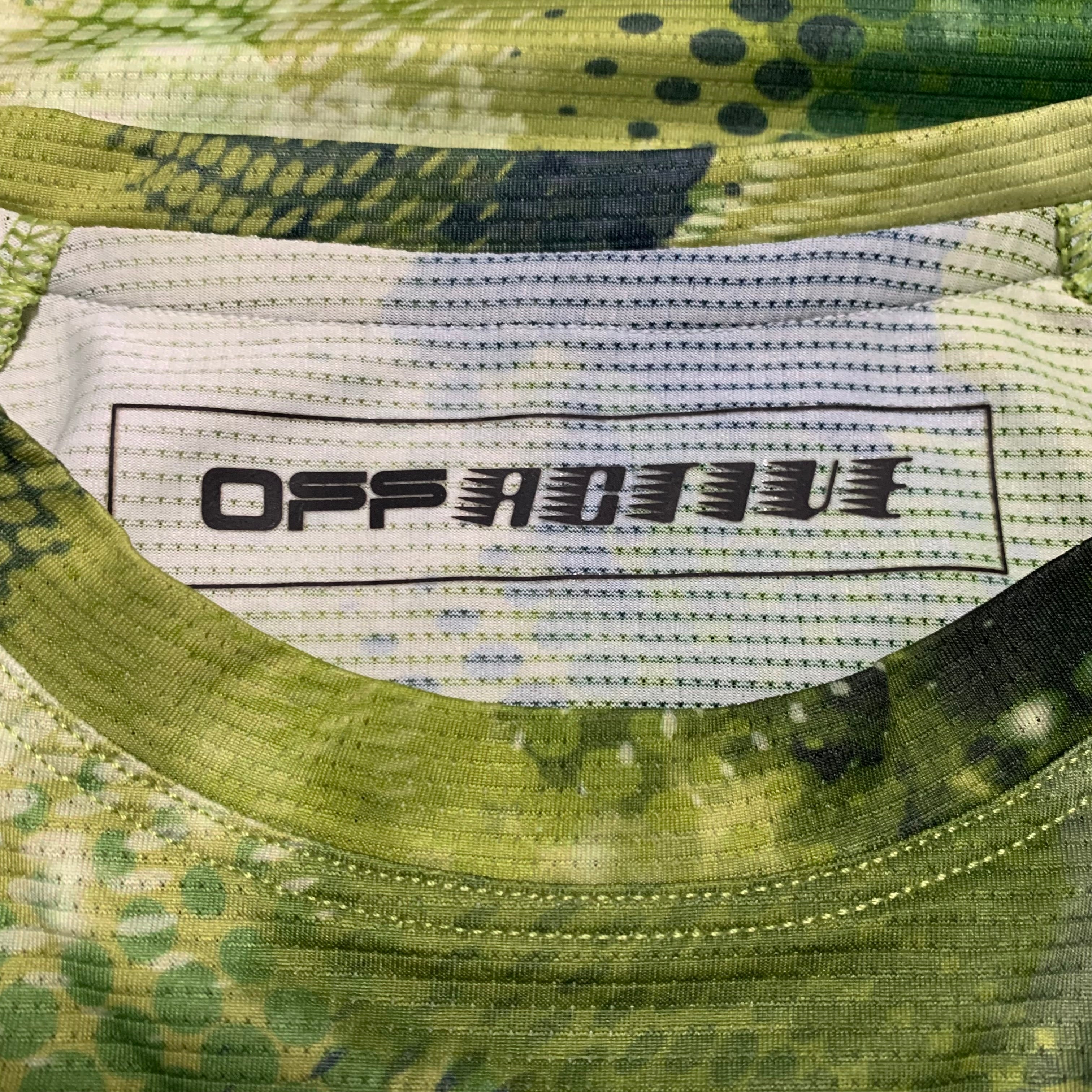 Off White Medium Active Camo Logo Green Tee Virgil Abloh