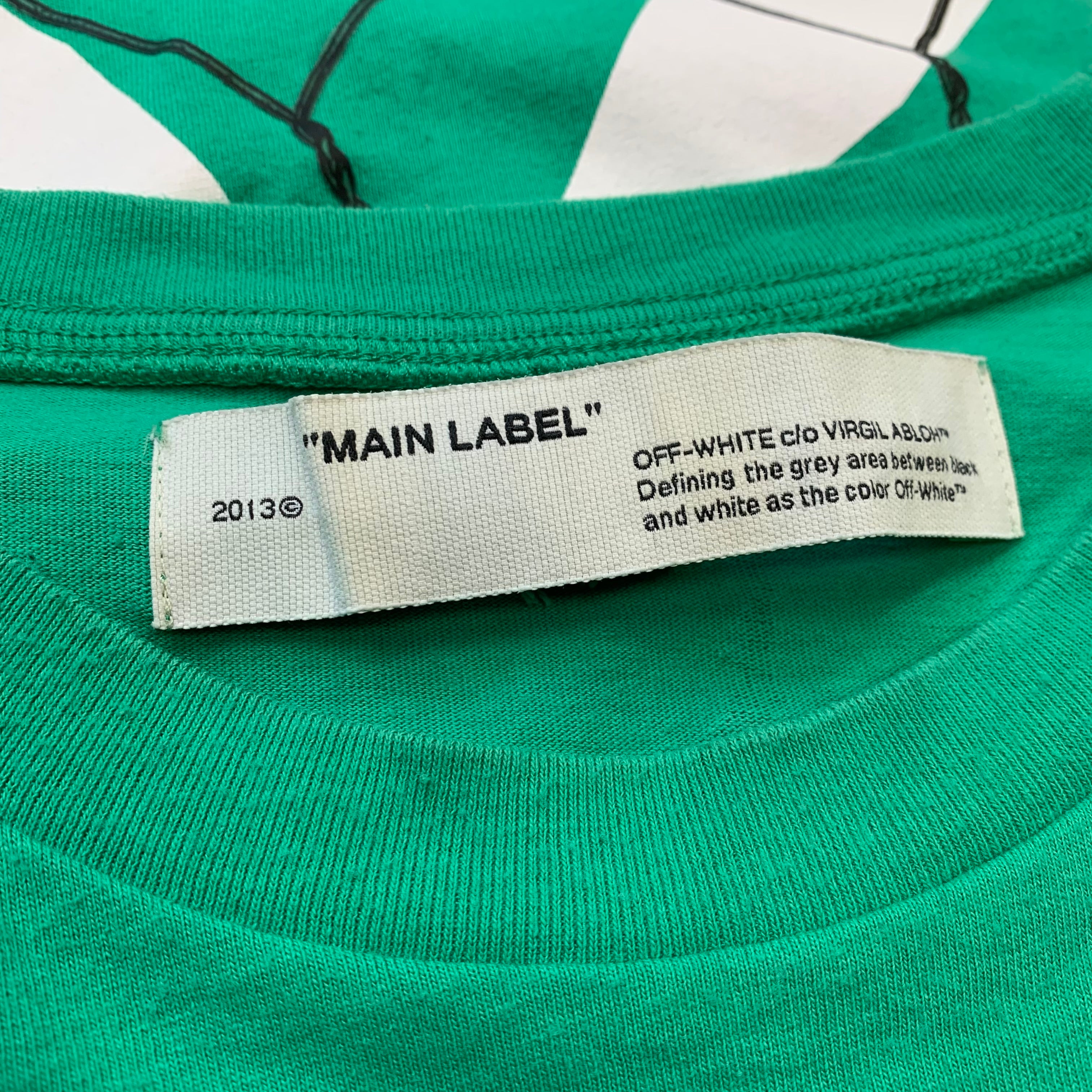 Off White Large Tee Fence Arrows Green T-Shirt Virgil Abloh