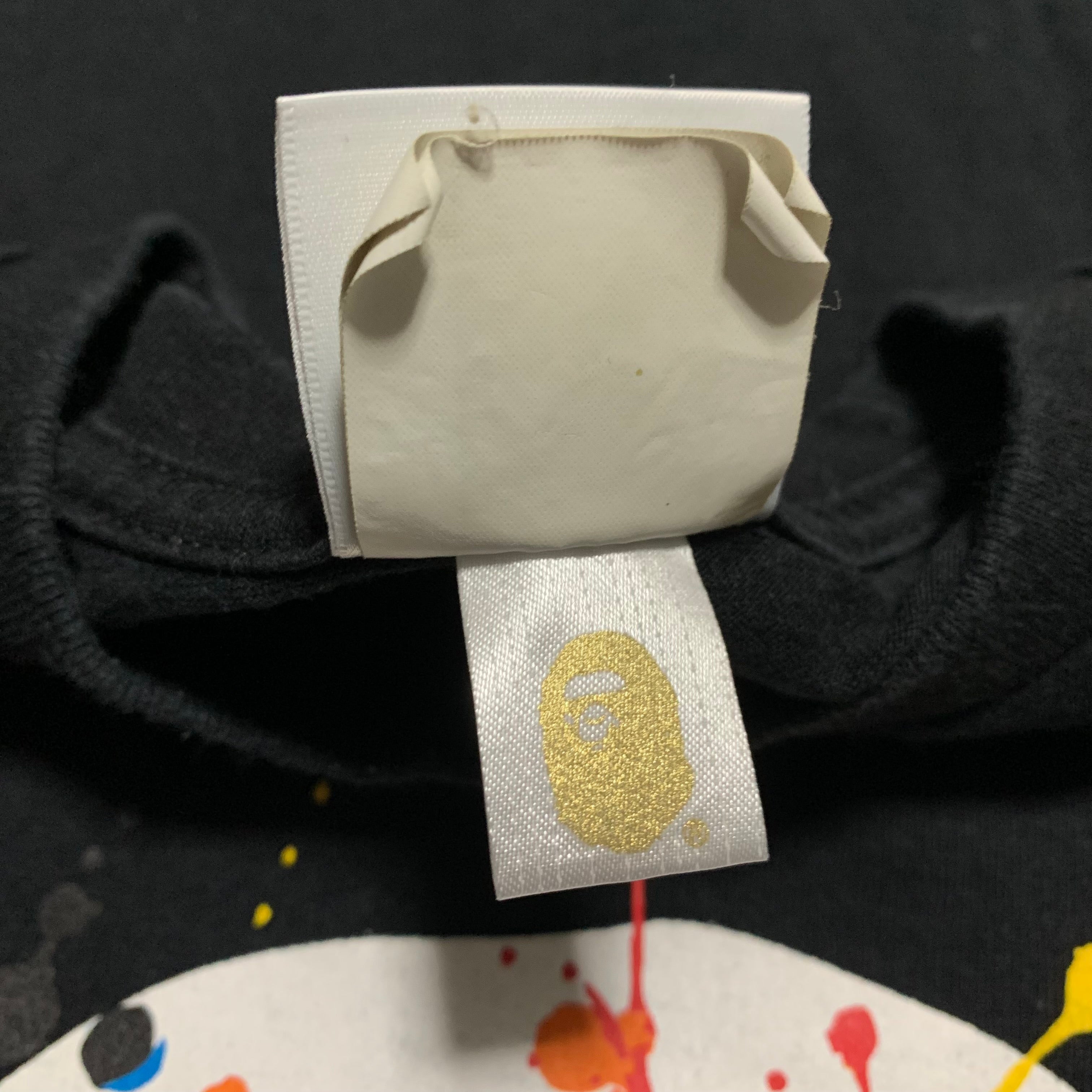 Bape Medium Paint Spatter Ape Head Black Tee A Bathing Ape