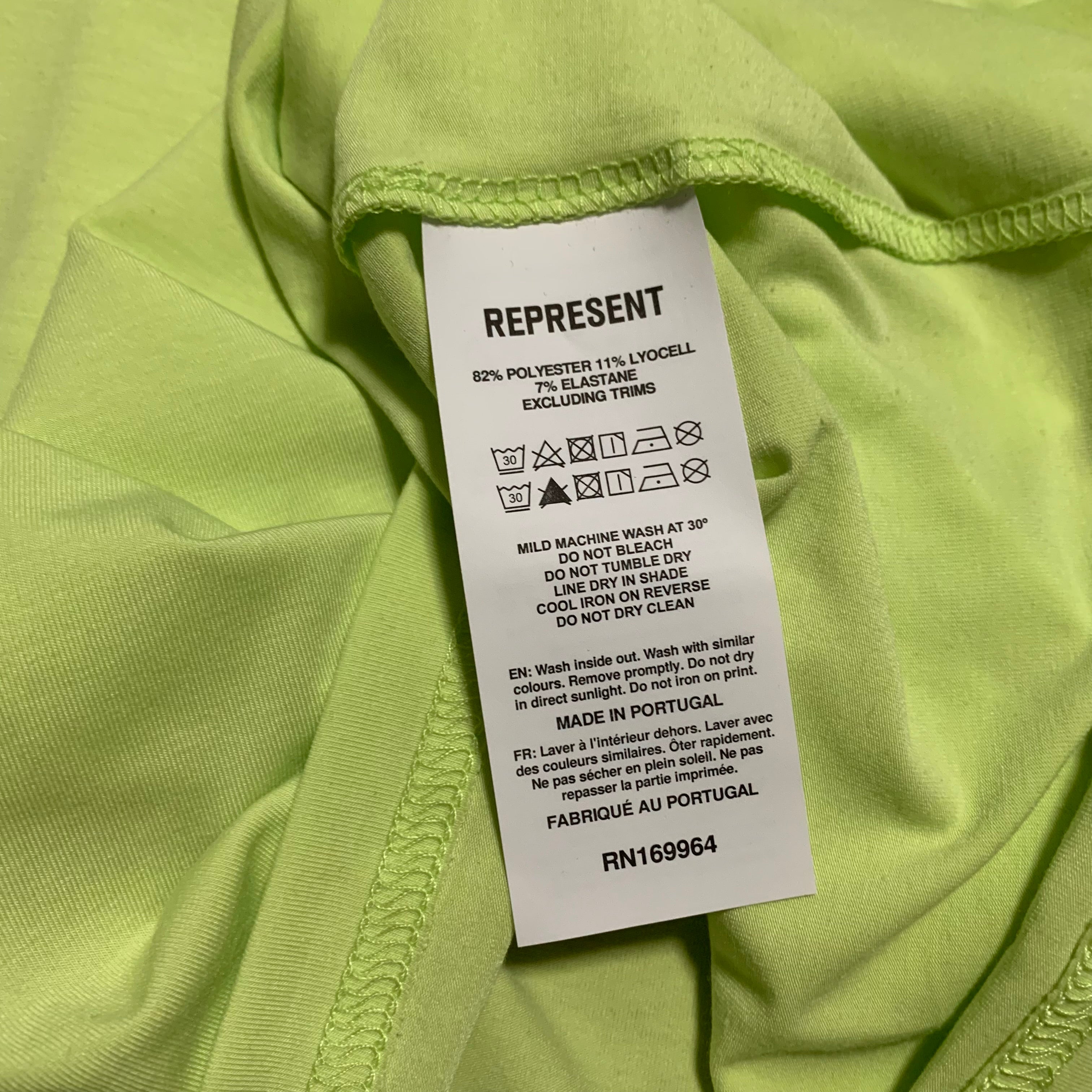 Represent XS 247 Oversized Tee Shadow Lime Green Gym Top