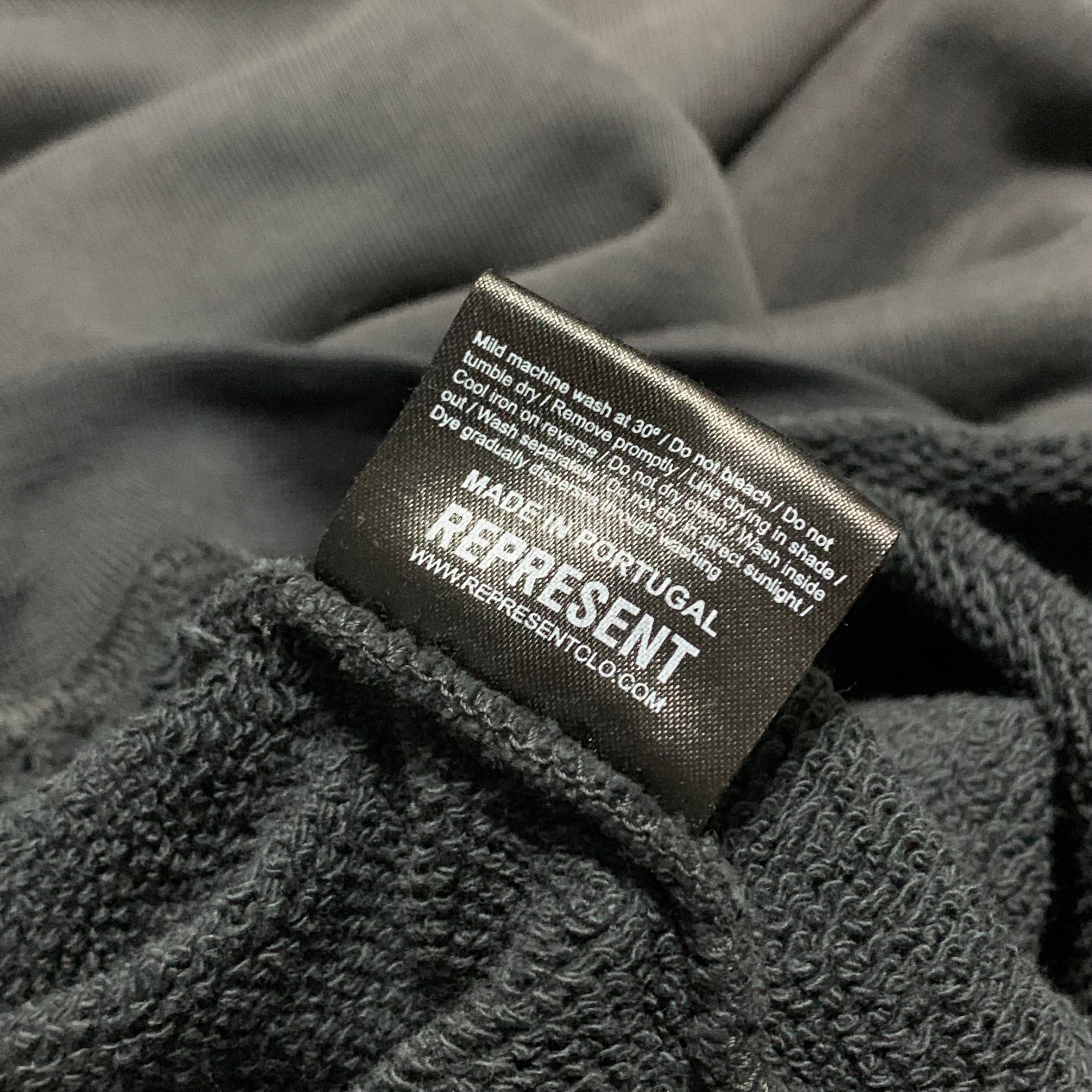 Represent XXS Initial Stained Black Hoodie Oversized Fit