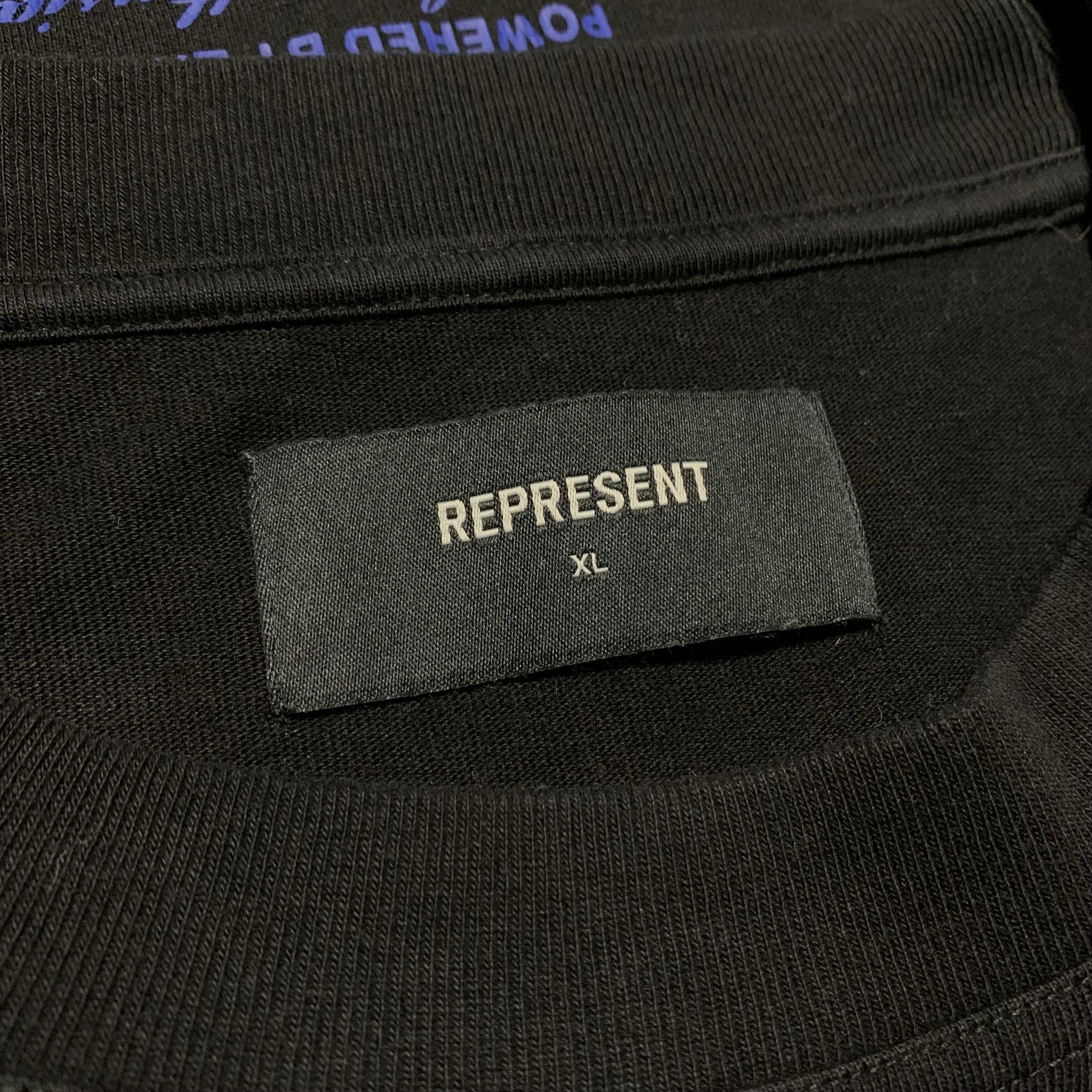 Represent XL Owners Club Jet Black Tee Blue Graphic