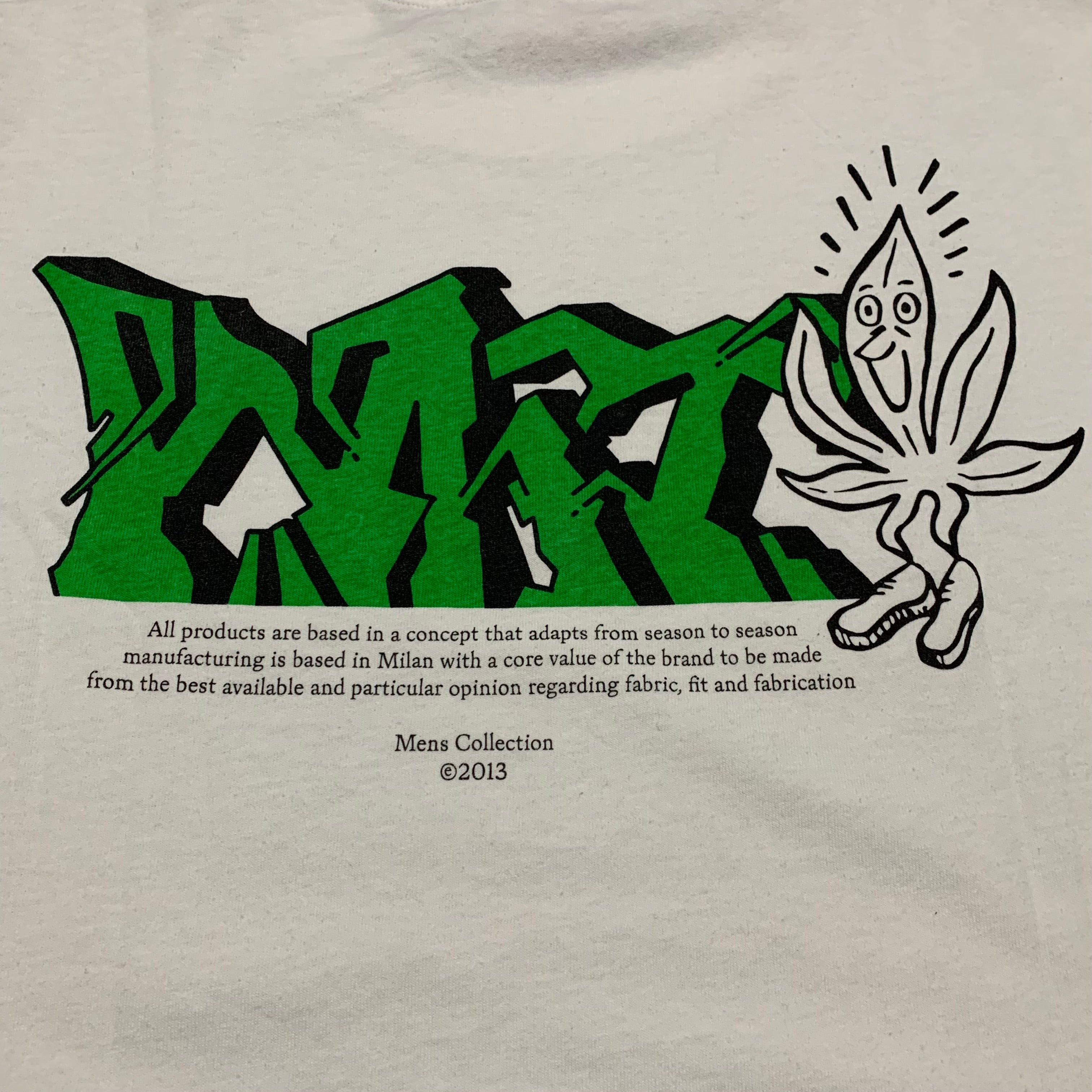 Off White Small Weed Graphic White Tee Virgil Abloh