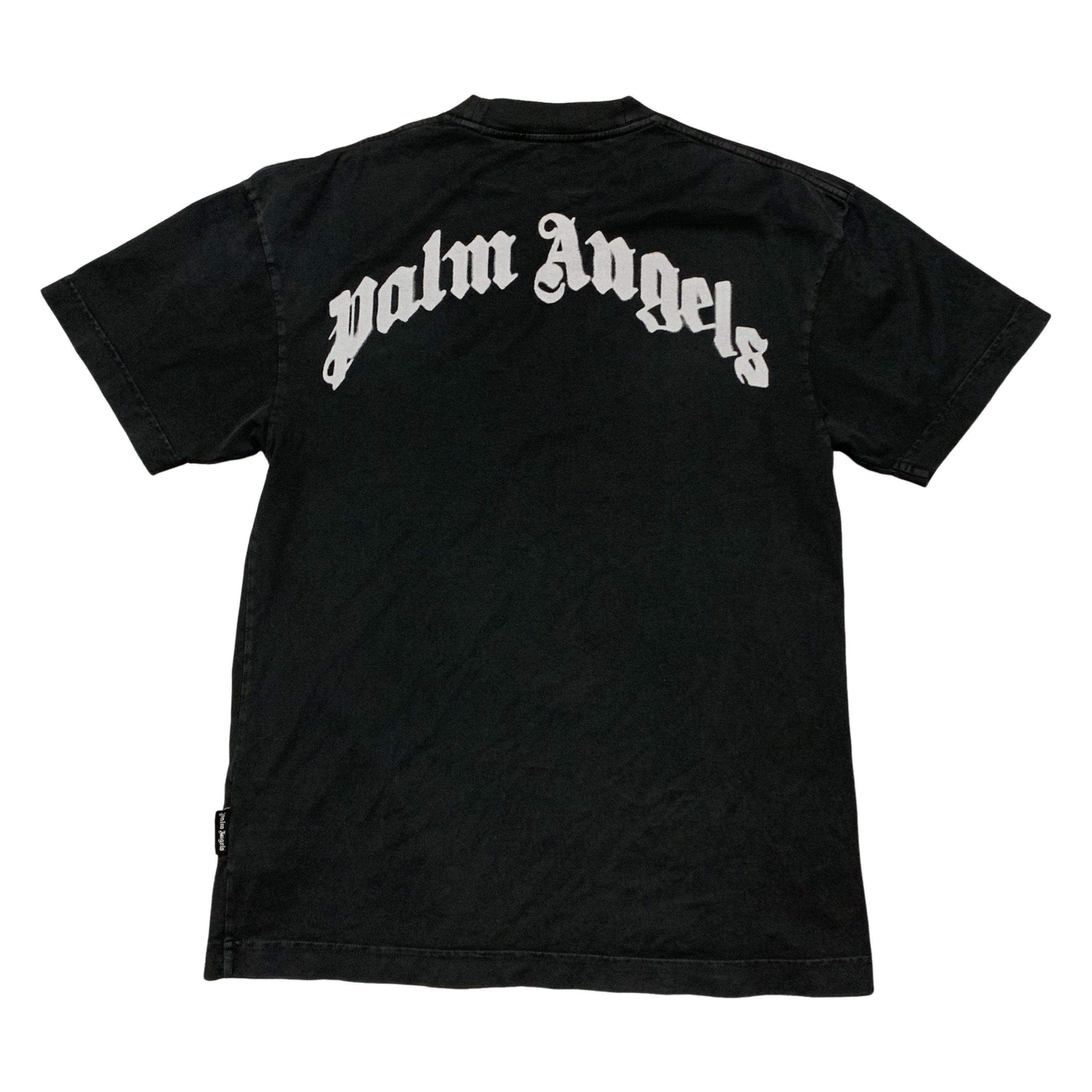 Palm Angels XS Neon Palm Tree Black Tee