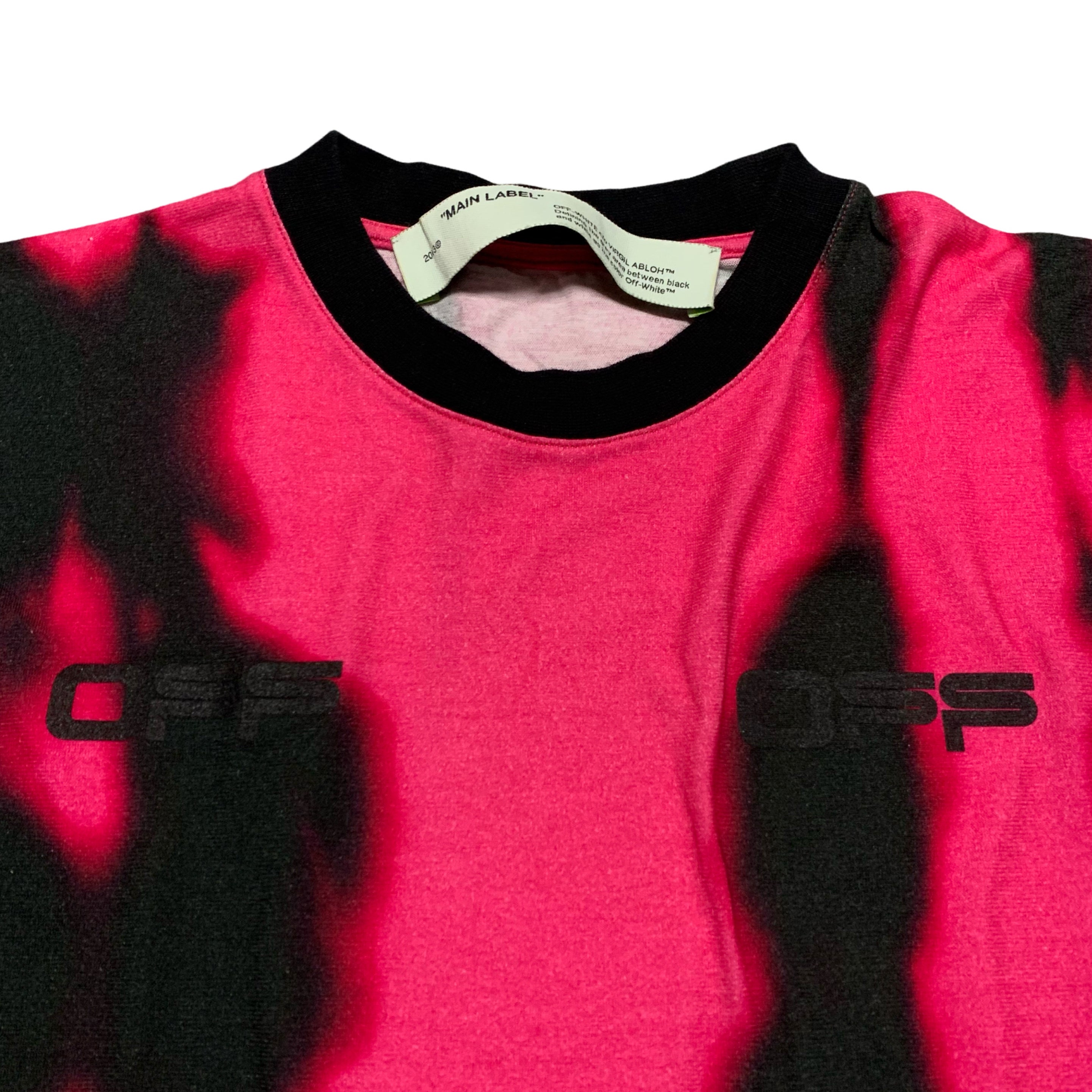 Off White XS Pink Tie Dye Black Tee Virgil Abloh