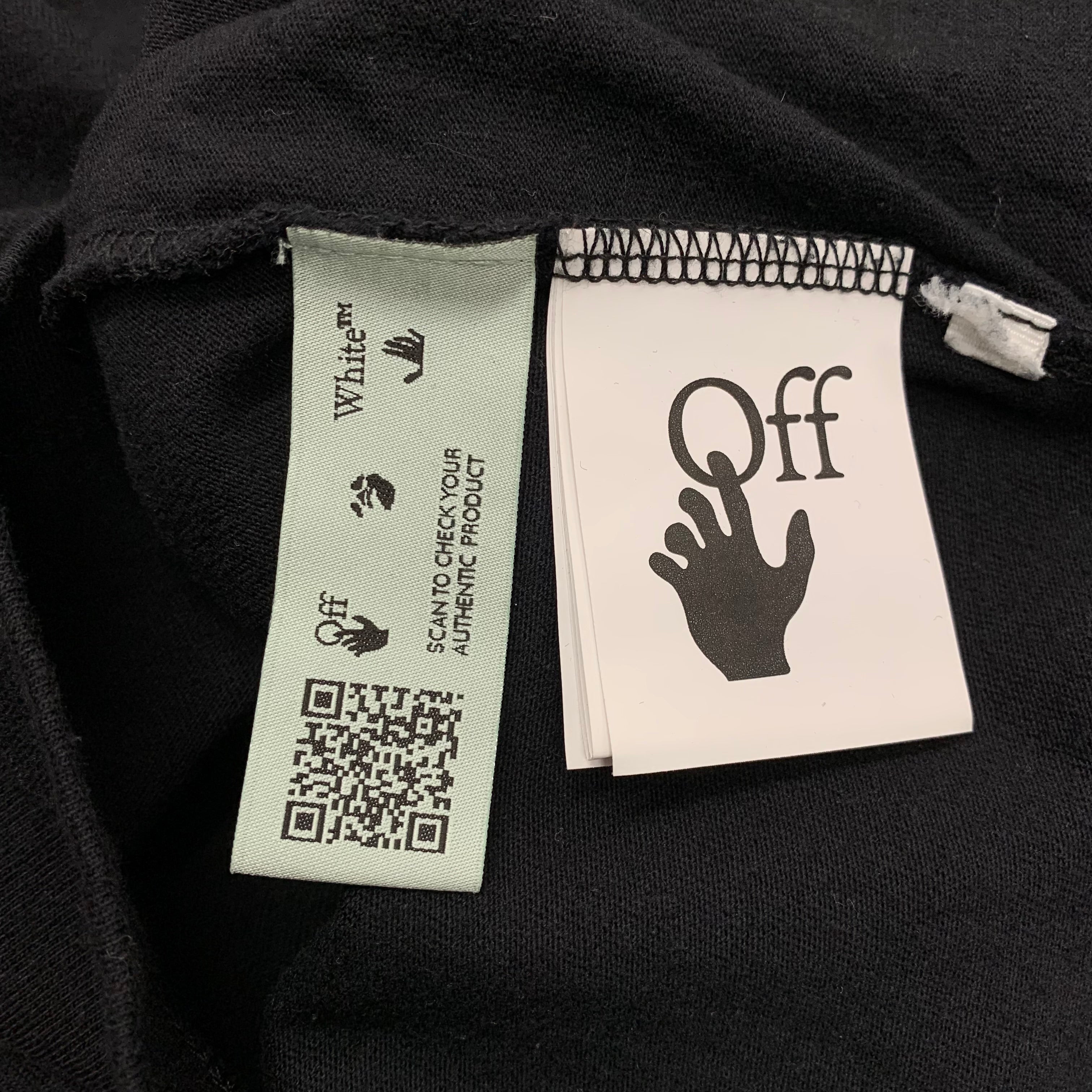 Off White Large Tee Marker Arrows Black T-Shirt Virgil Abloh Blue Graphic