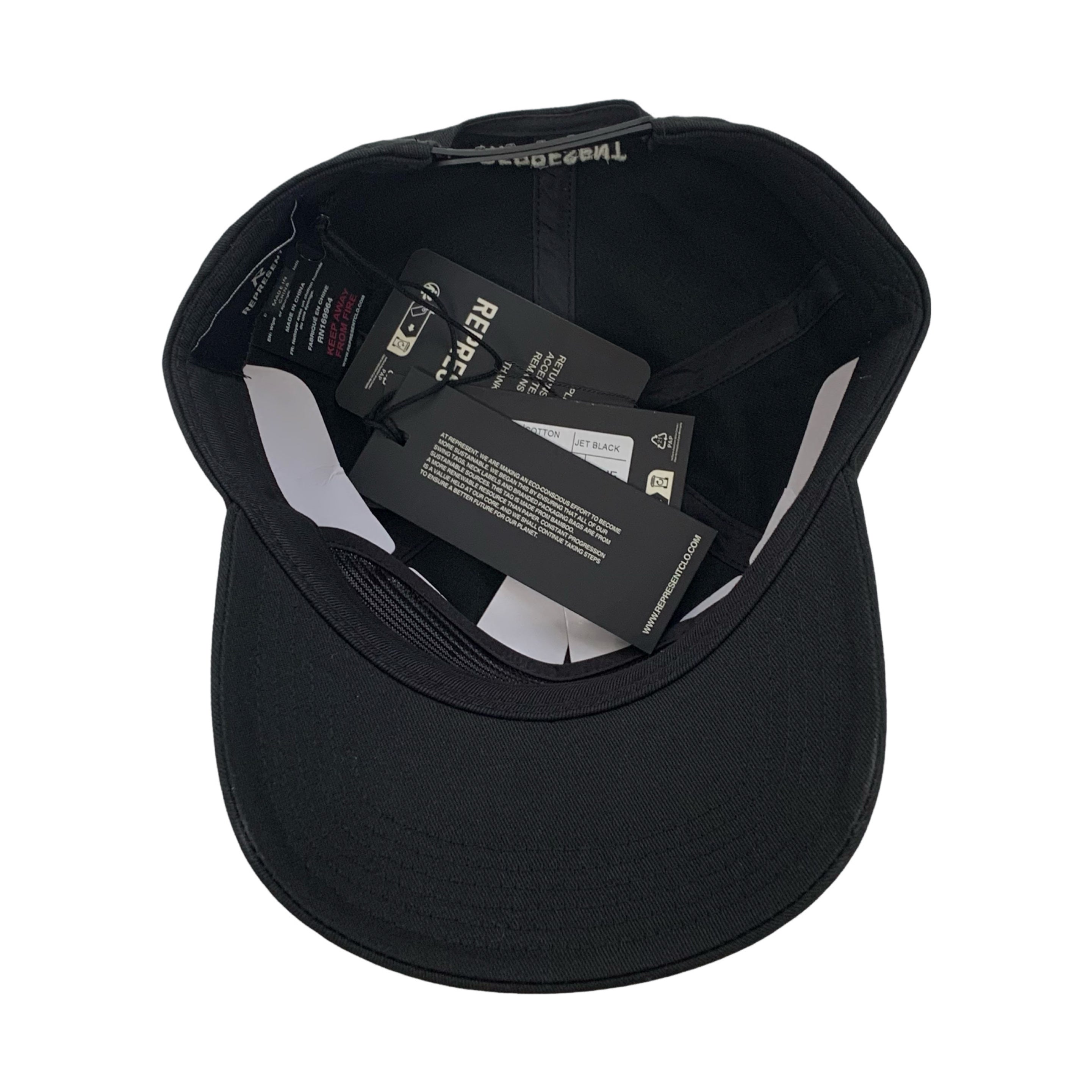Represent Cap Crest Jet Black Hat Cap