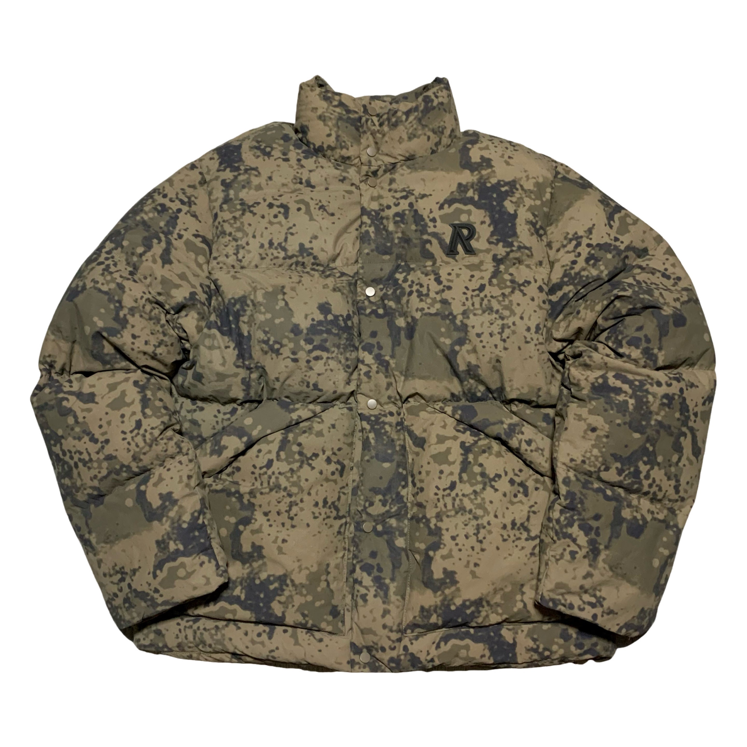 Represent XS Puffer Jacket Green Camo Camouflage (RRP £340)