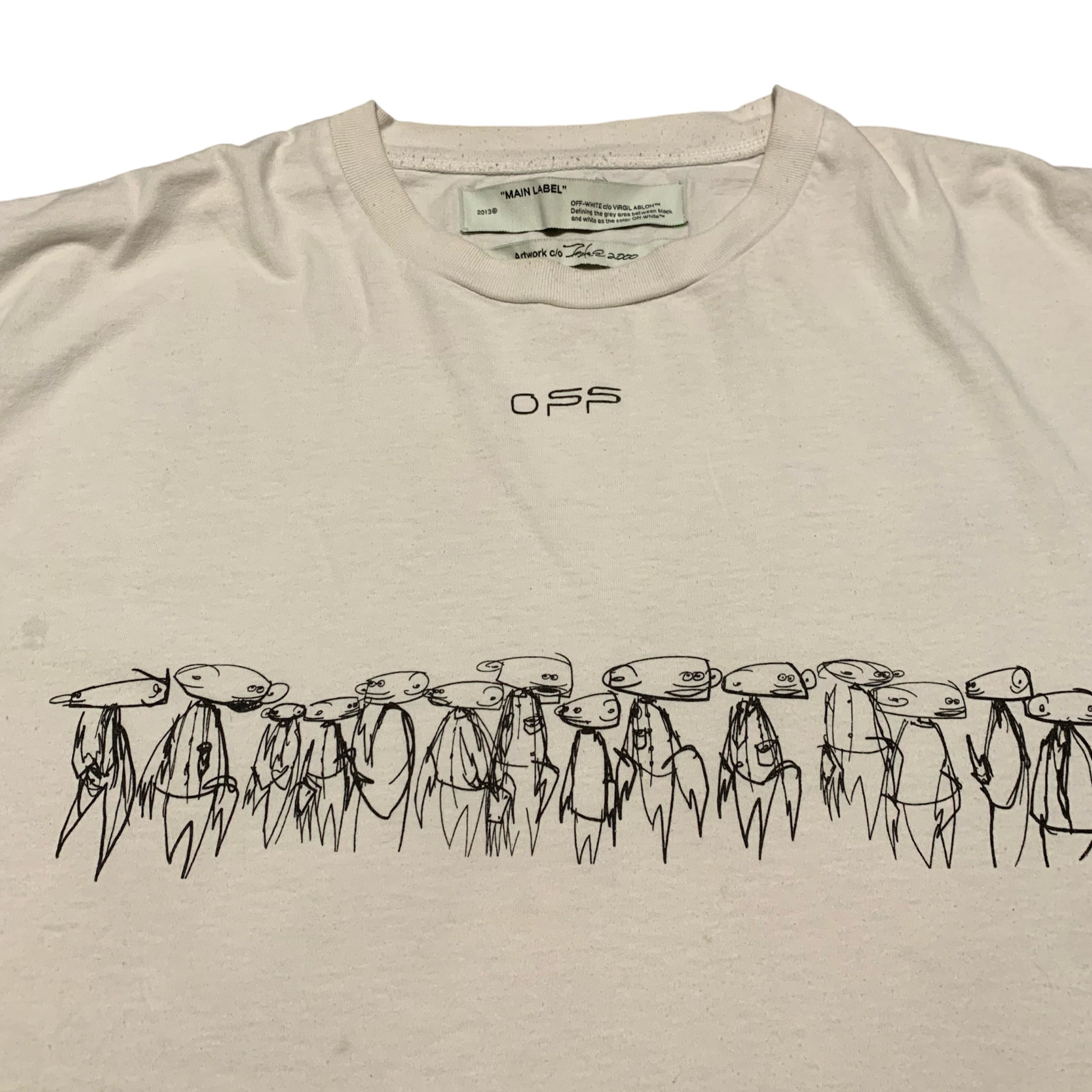 Off White XL Futura Arrows White Tee Virgil Abloh