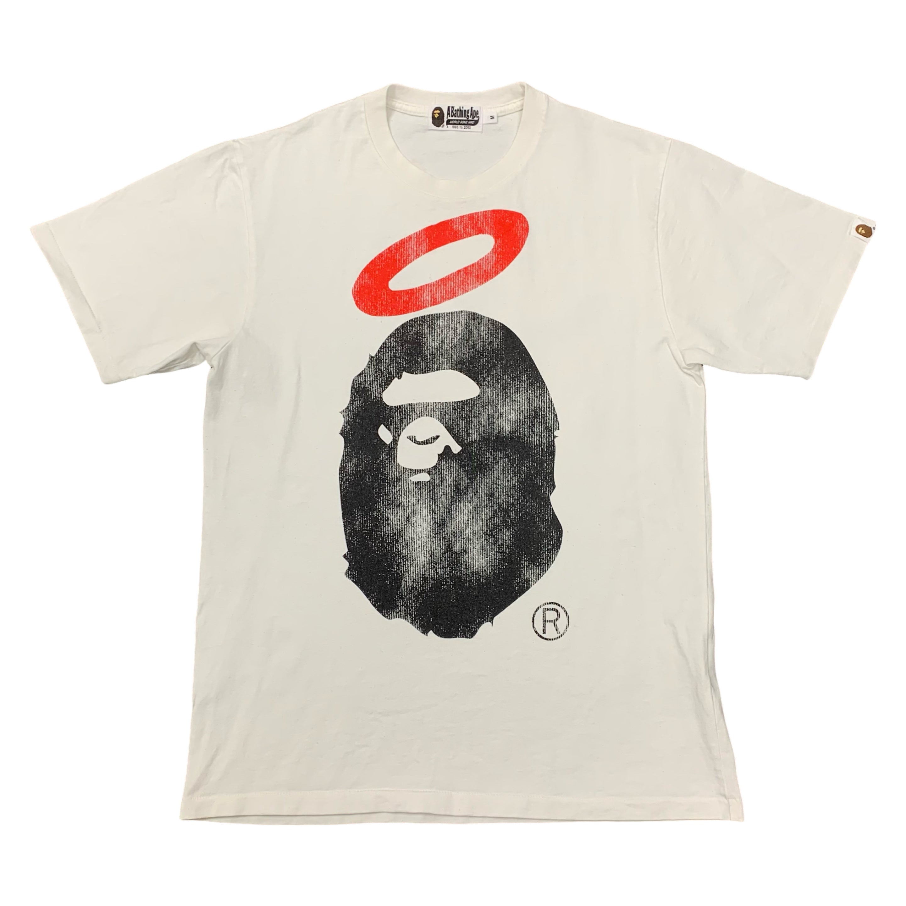 Bape Medium Tee Union Pigment Dyed Ape Head White T-Shirt A Bathing Ape