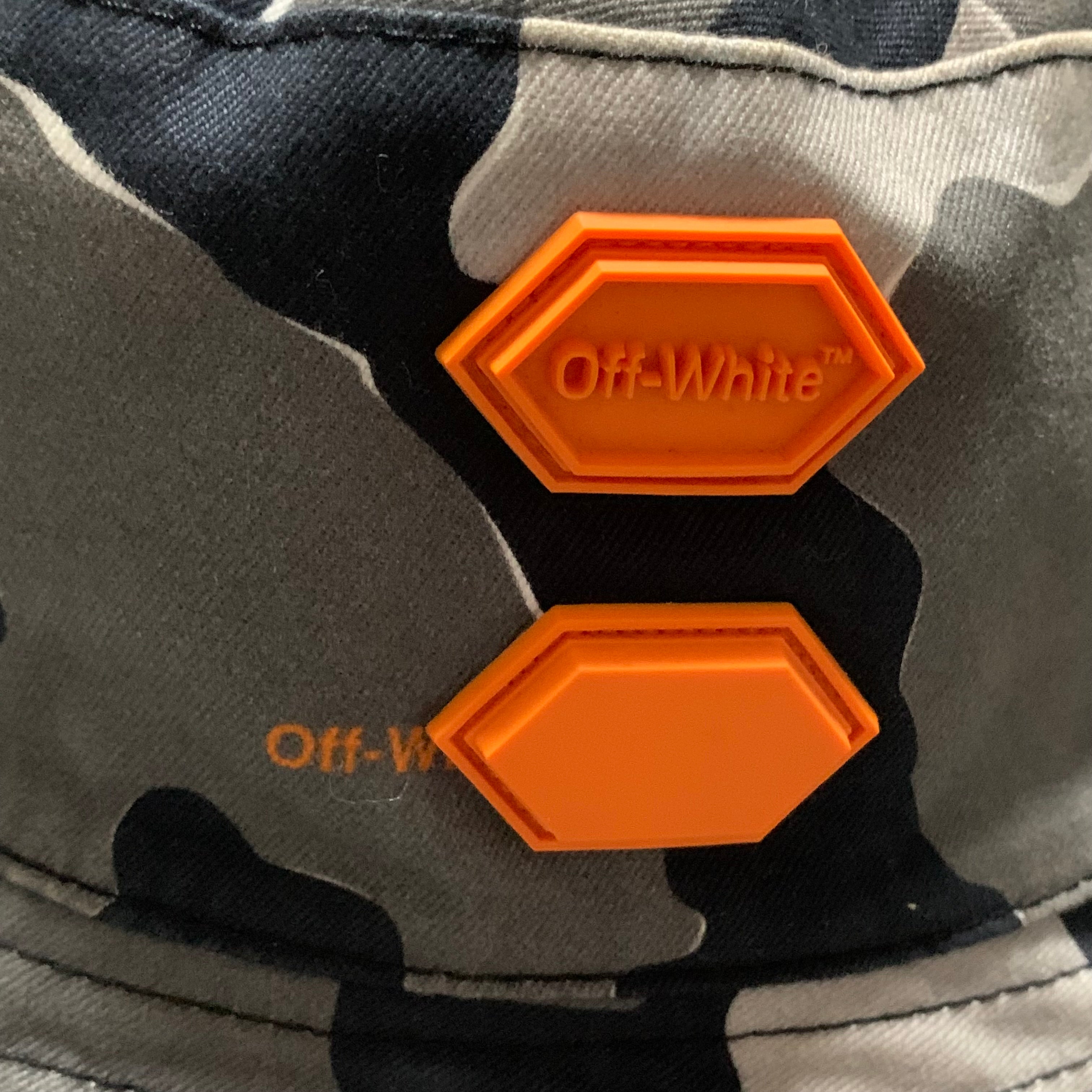 Off White Bucket Hat Camouflage Print Black Grey Hat Virgil Abloh