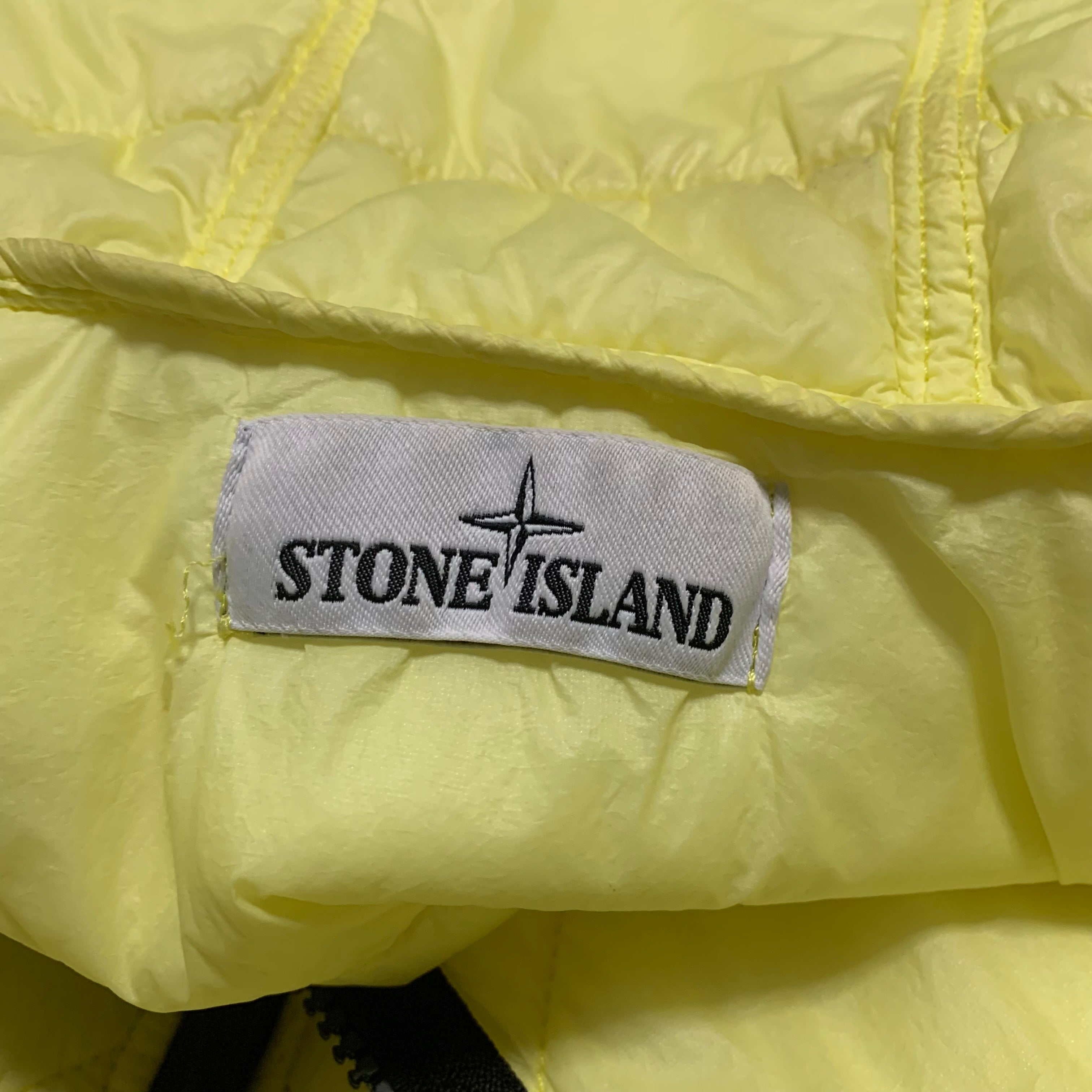 Stone Island Medium Yellow Garment Dyed Quilted Micro Yarn Hooded Jacket 2019