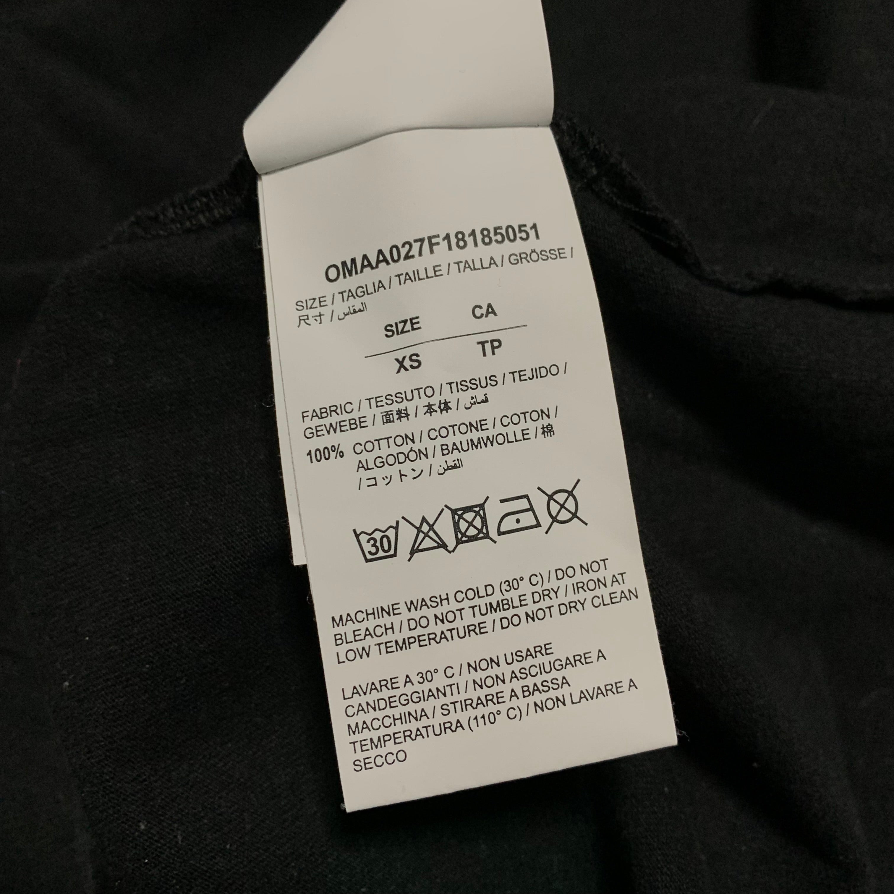 Off White XS Kidmograph Black Tee Virgil Abloh