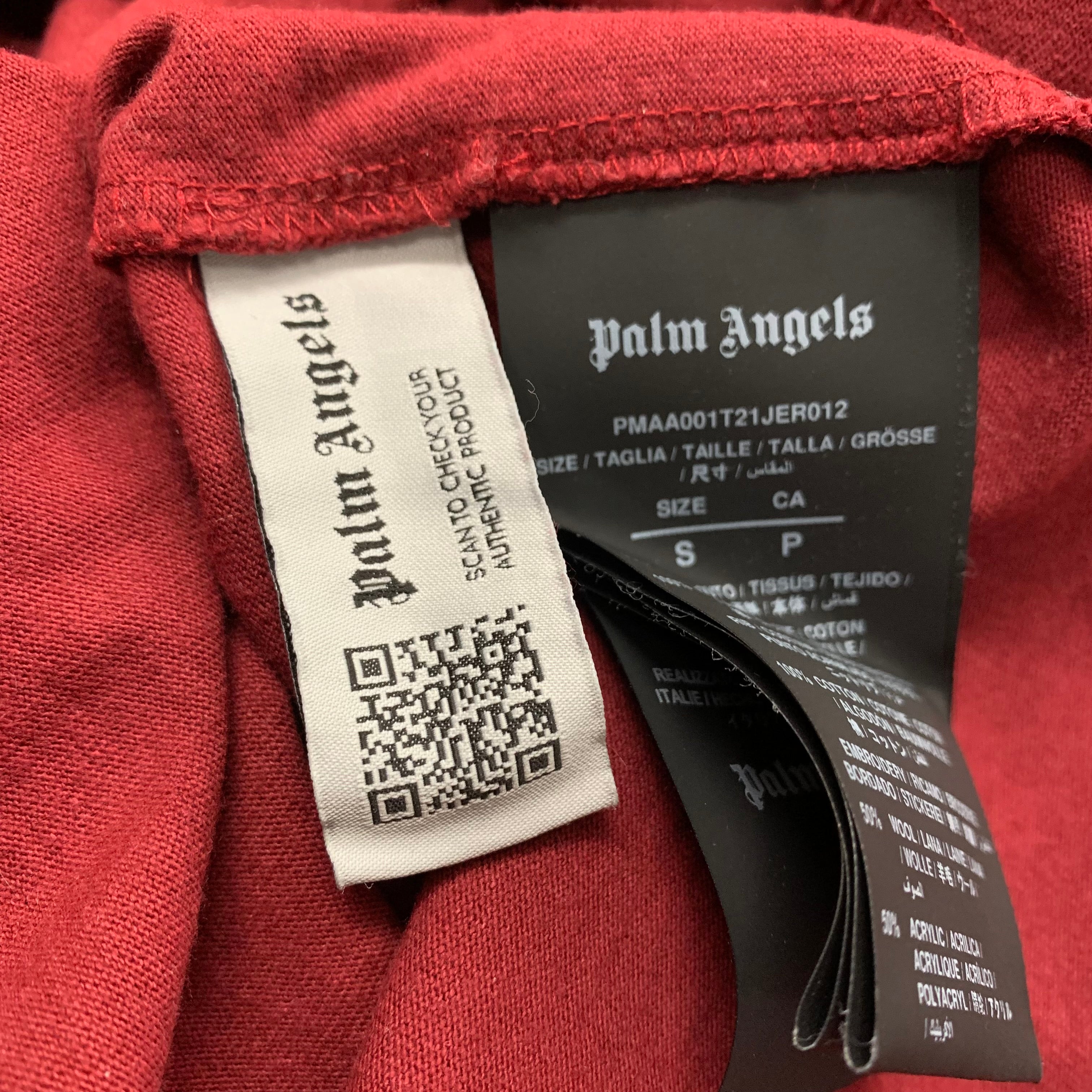 Palm Angels Small Tee Bear Classic Burgundy T-Shirt End Clothing Limited Edition