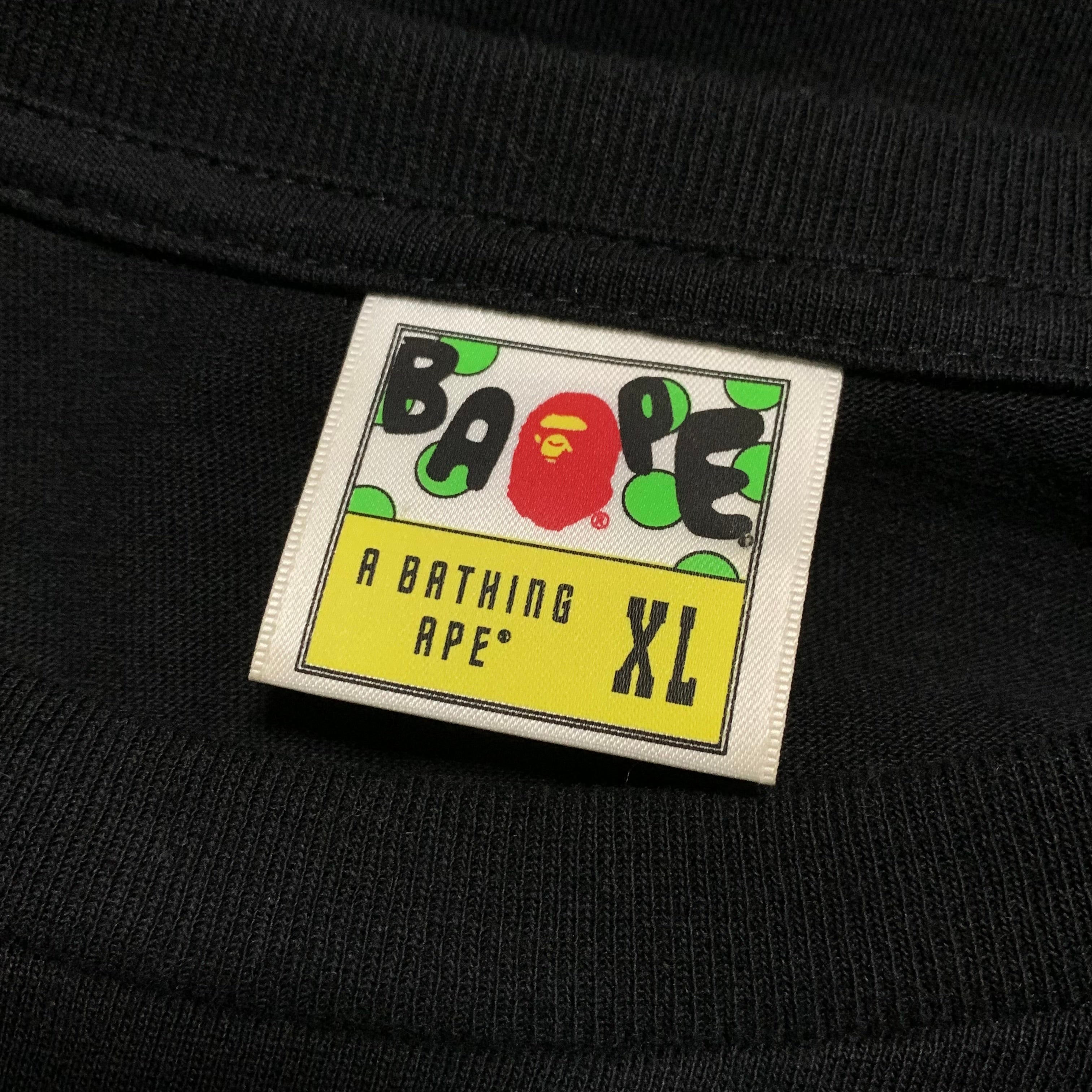 Bape XL Burn Ape Head Black Long Sleeve Tee