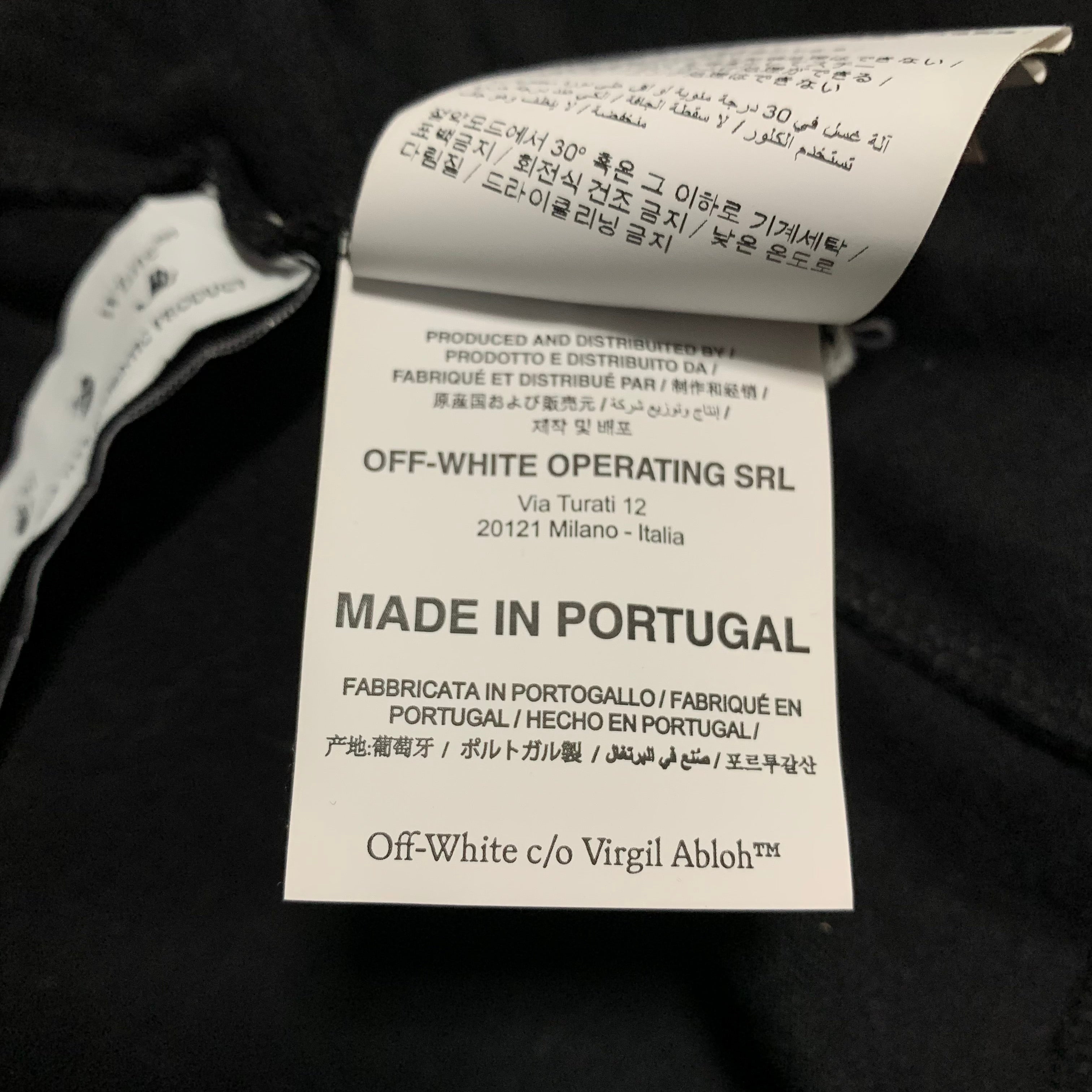 Off White Small Caravaggio Arrows Black Tee 'Till The End' Virgil Abloh