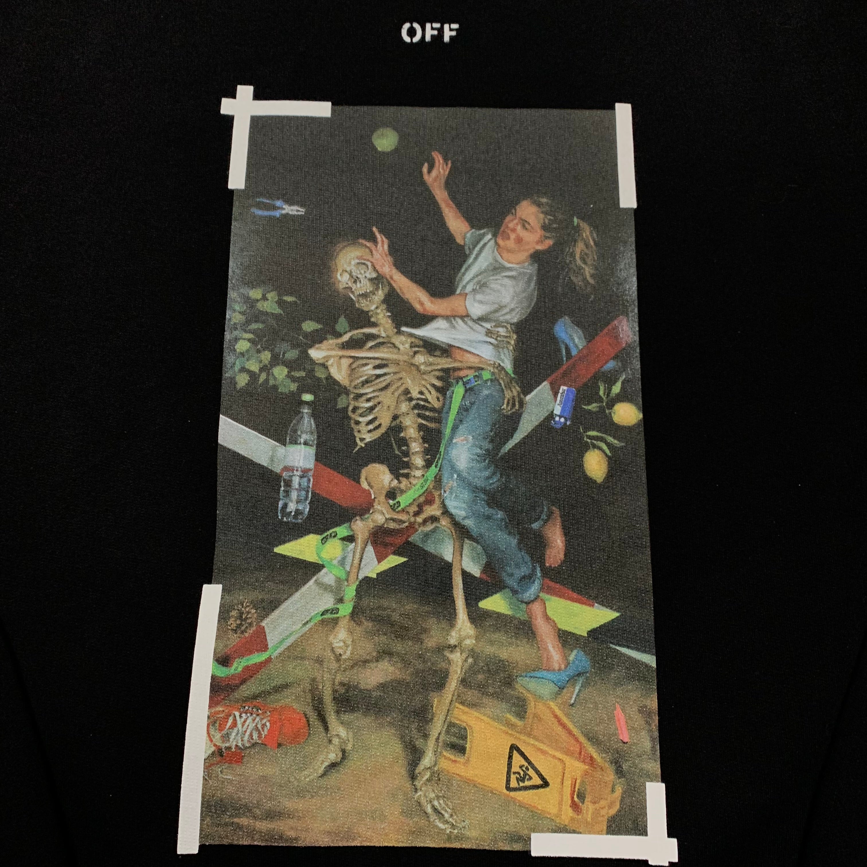 Off White Medium Pascal Arrows Black Sweatshirt Crewneck Skeleton Virgil Abloh