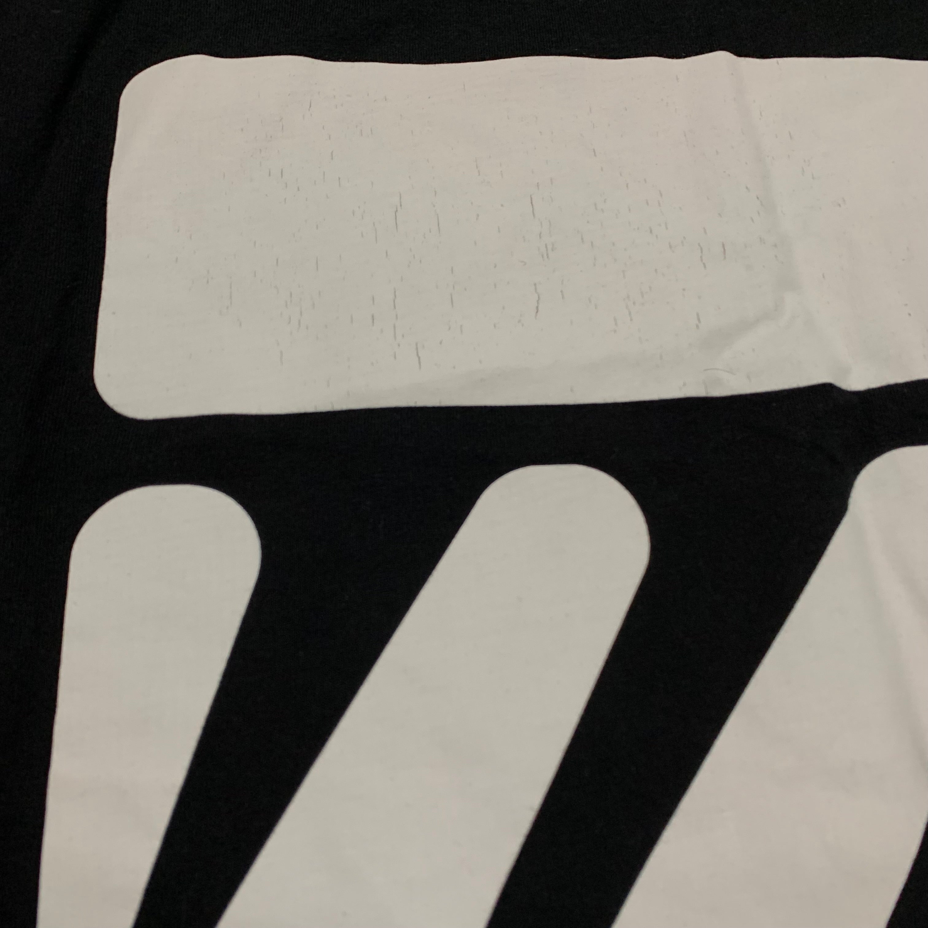 Off White Medium Wave Diagonal Black Tee Virgil Abloh