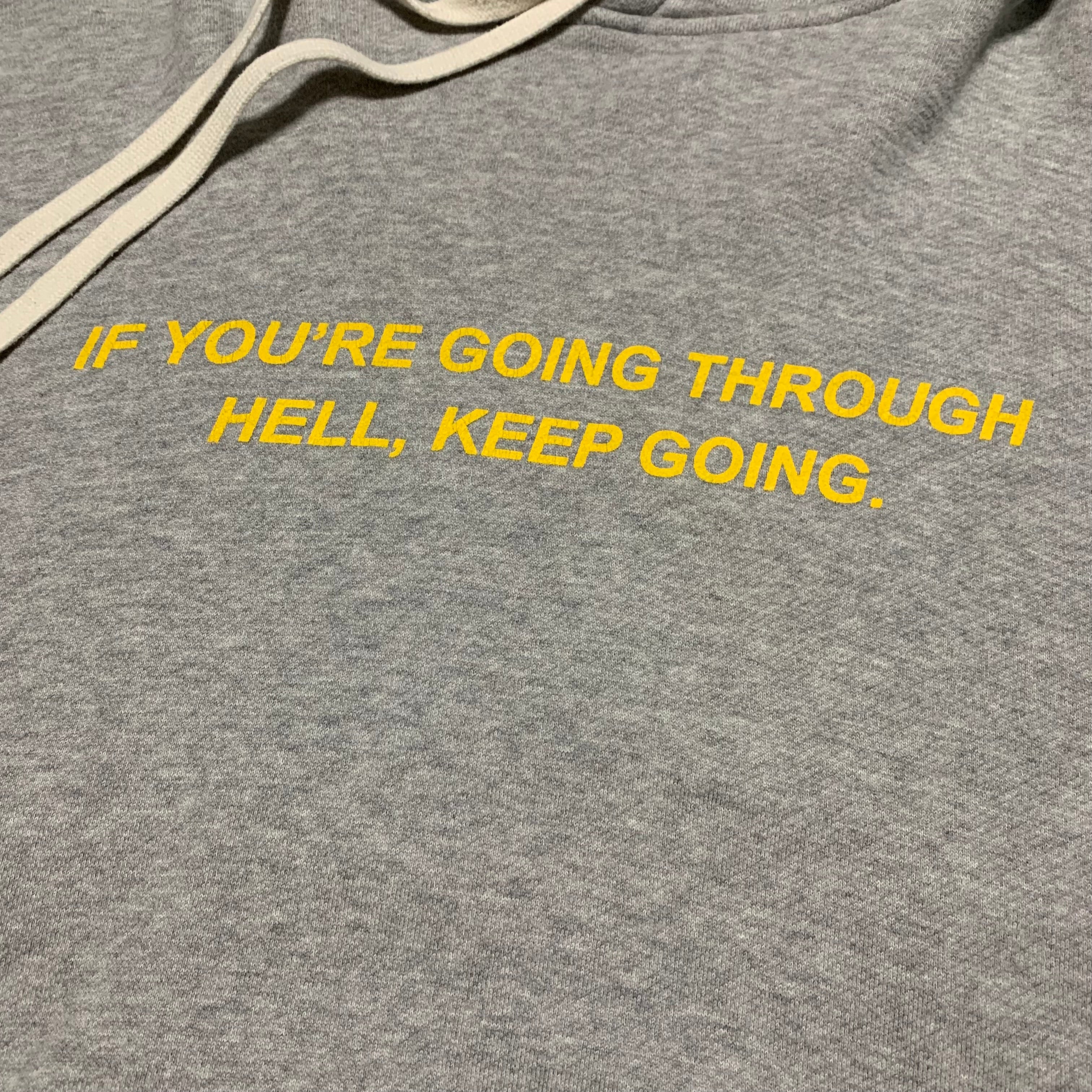 Represent Medium Grey Hoodie Wide Awake 'If Your Going Through Hell, Keep Going'