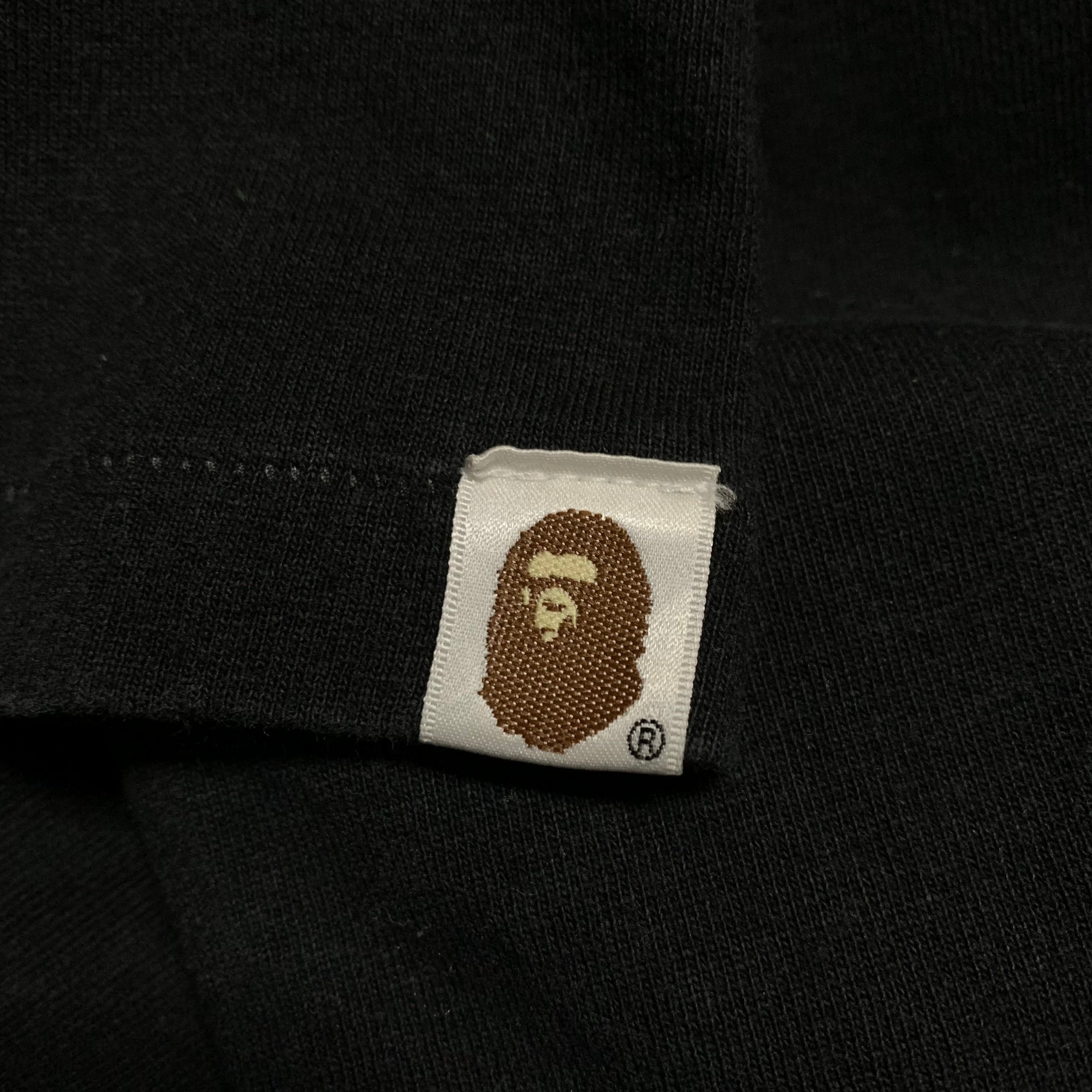 Bape Medium Gold Bathing Ape Black Tee A Bathing Ape