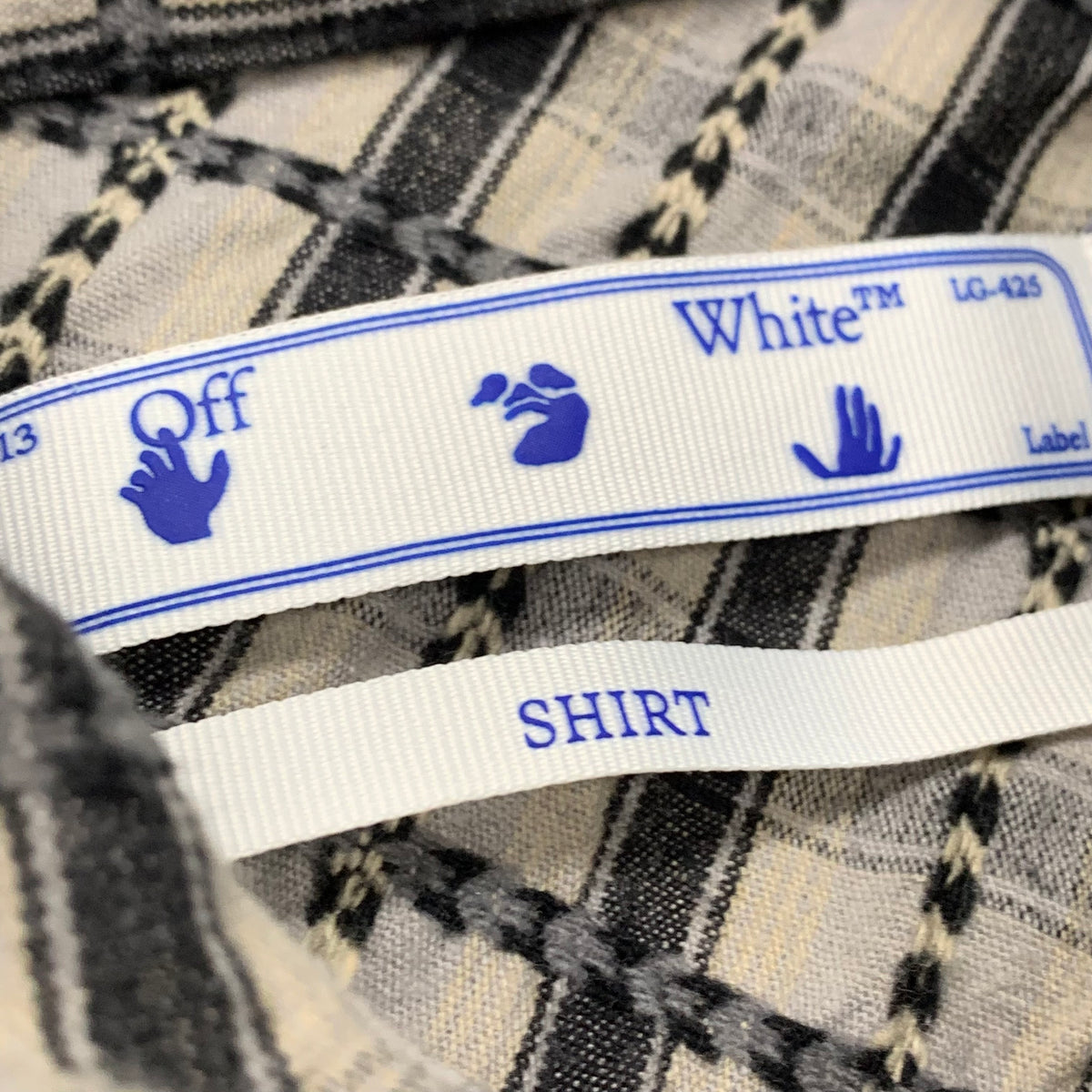 Off White Small Shirt Flannel Check Grey Top Virgil Abloh