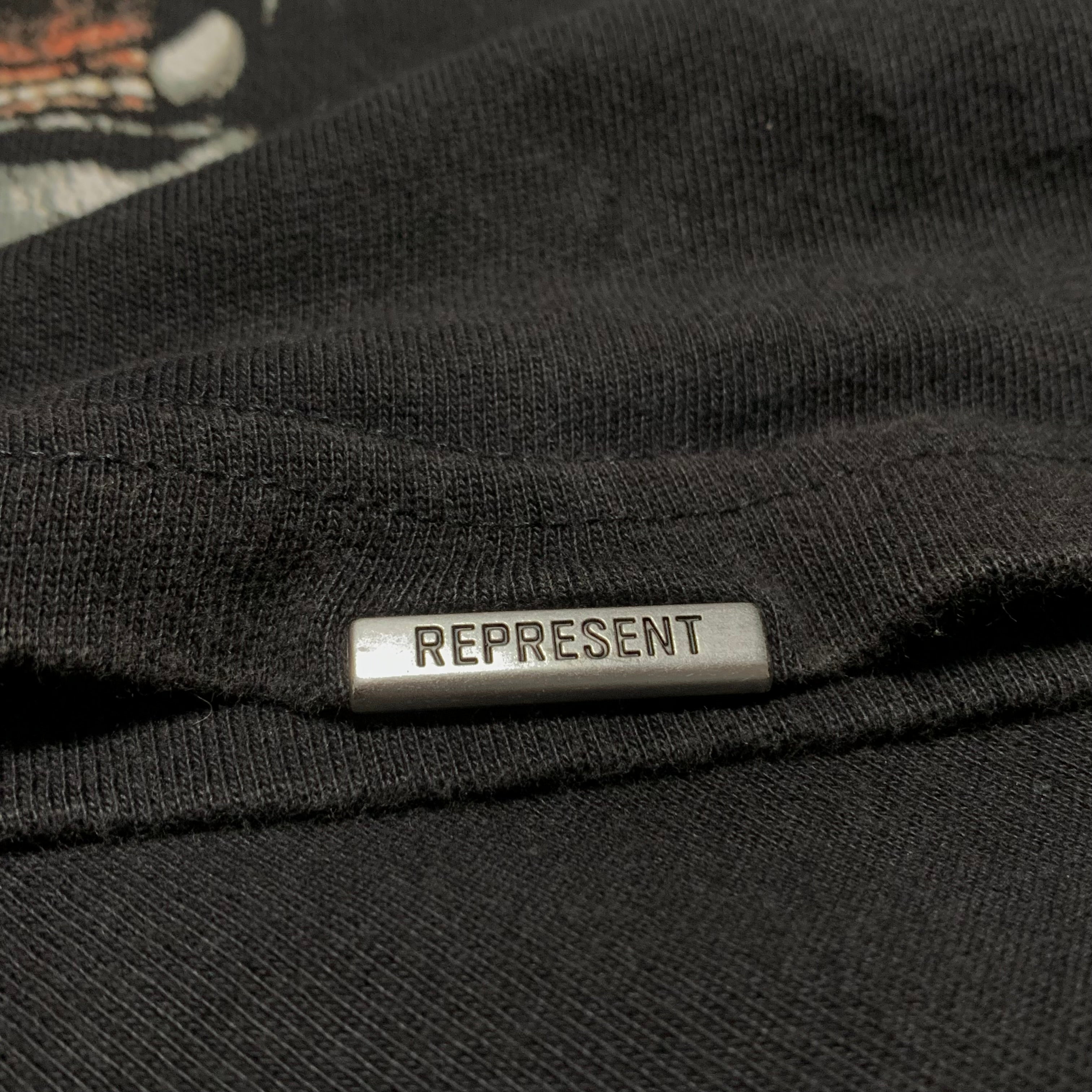 Represent Medium Tiger Jet Black Tee Welcome To The Jungle