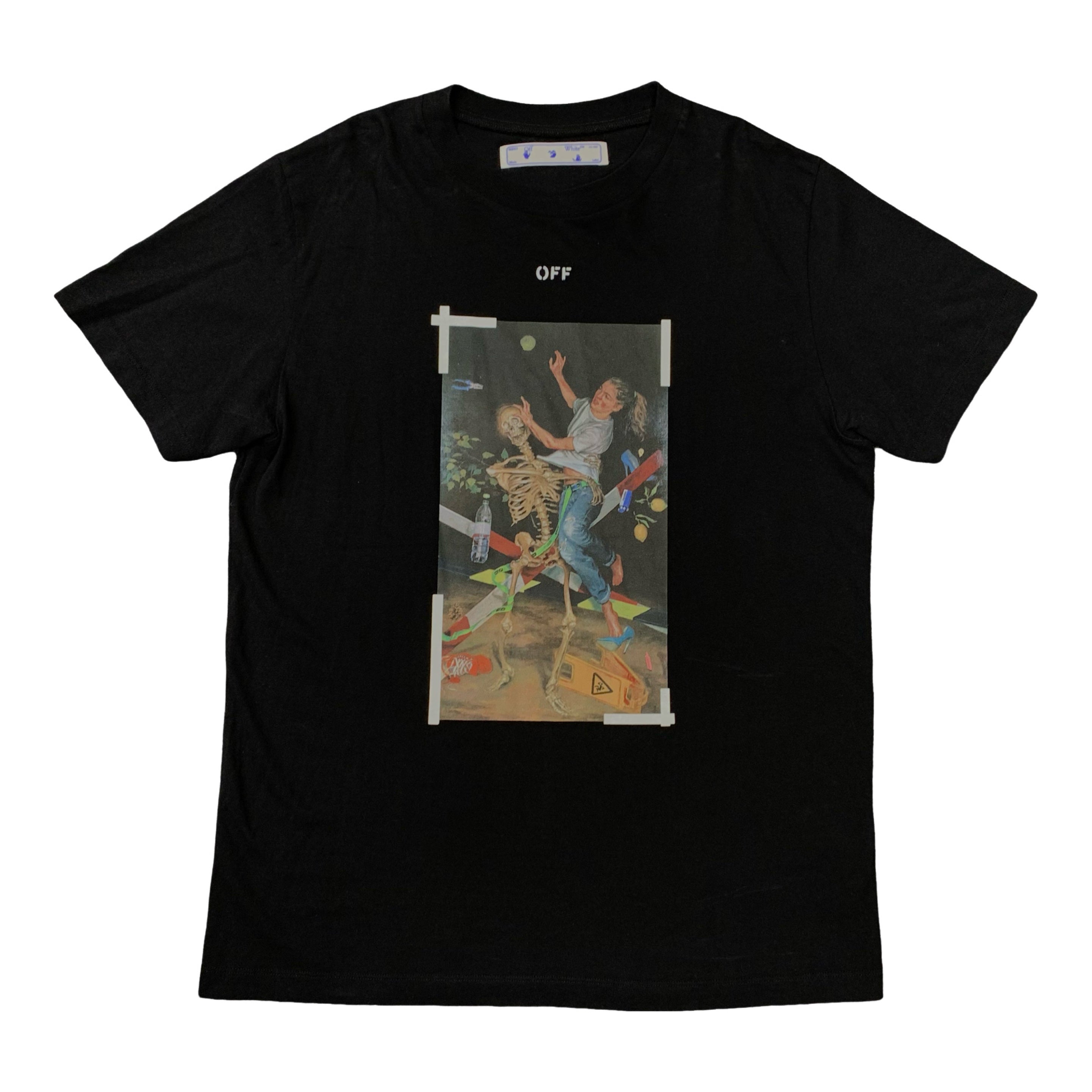Off White Medium Tee Pascal Skeleton Arrows Black T-Shirt Virgil Abloh