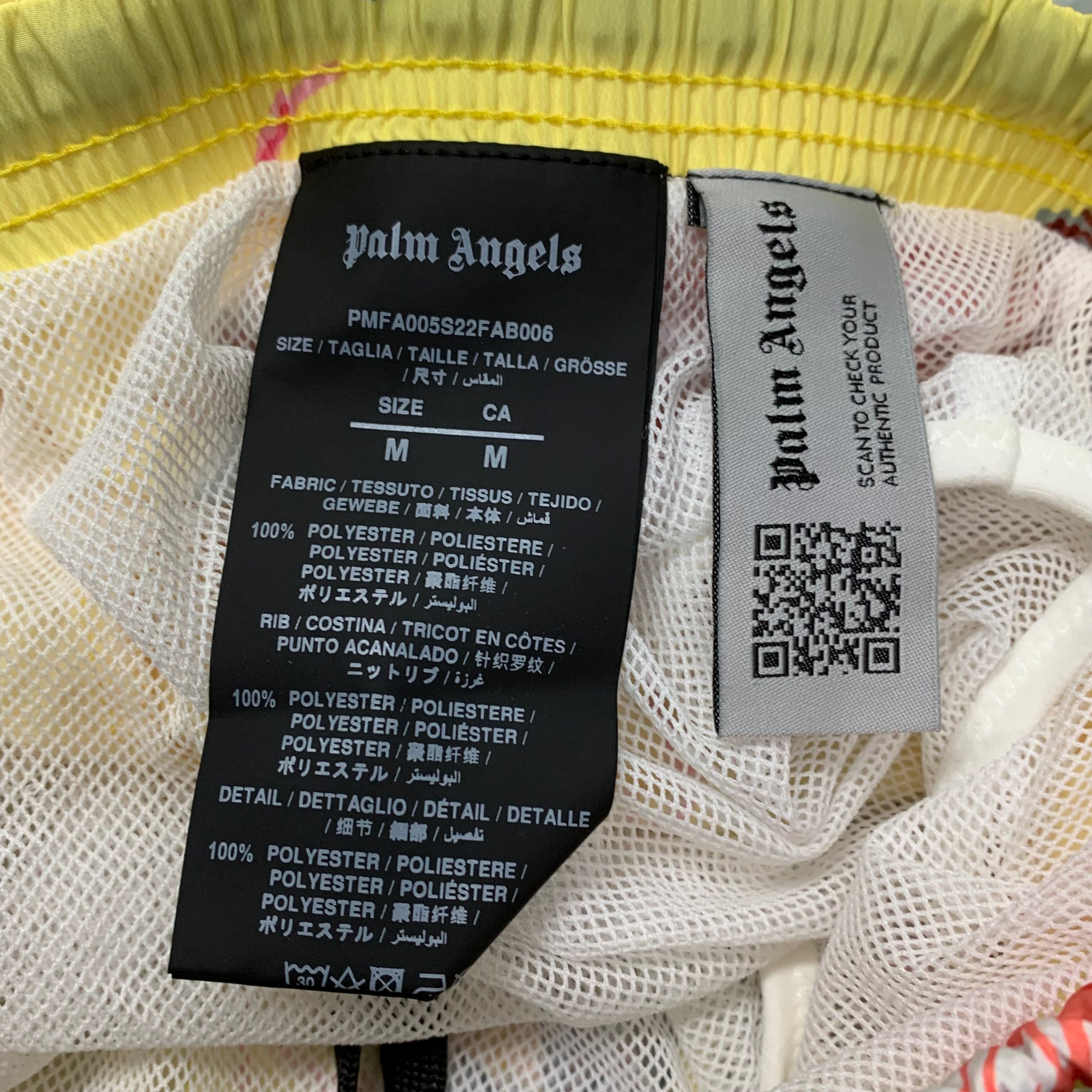 Palm Angels Medium Swim Shorts Floral Yellow Hibiscus