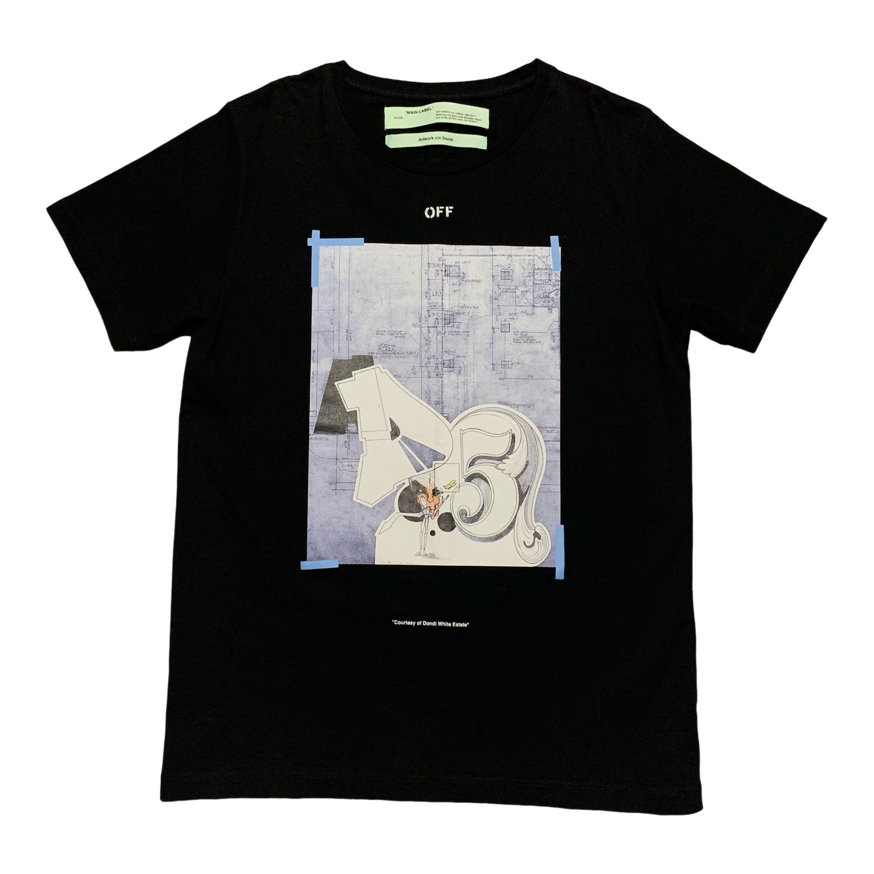 Off White Large Dondi Art Graphic Black Tee Virgil Abloh