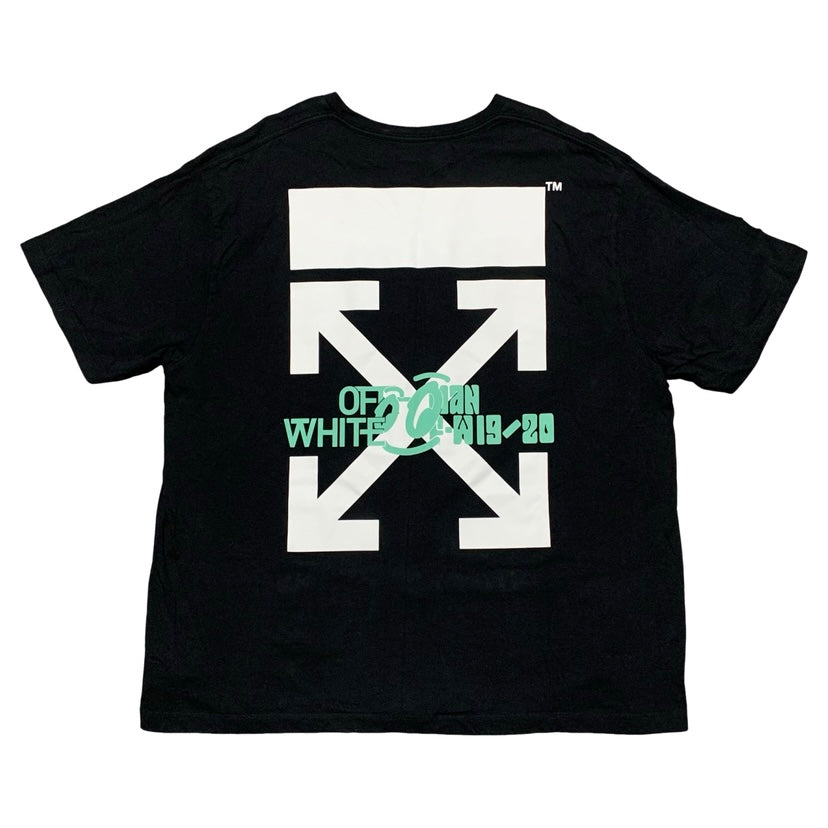 Off White XL Tee Waterfall Arrows Black T-Shirt Virgil Abloh