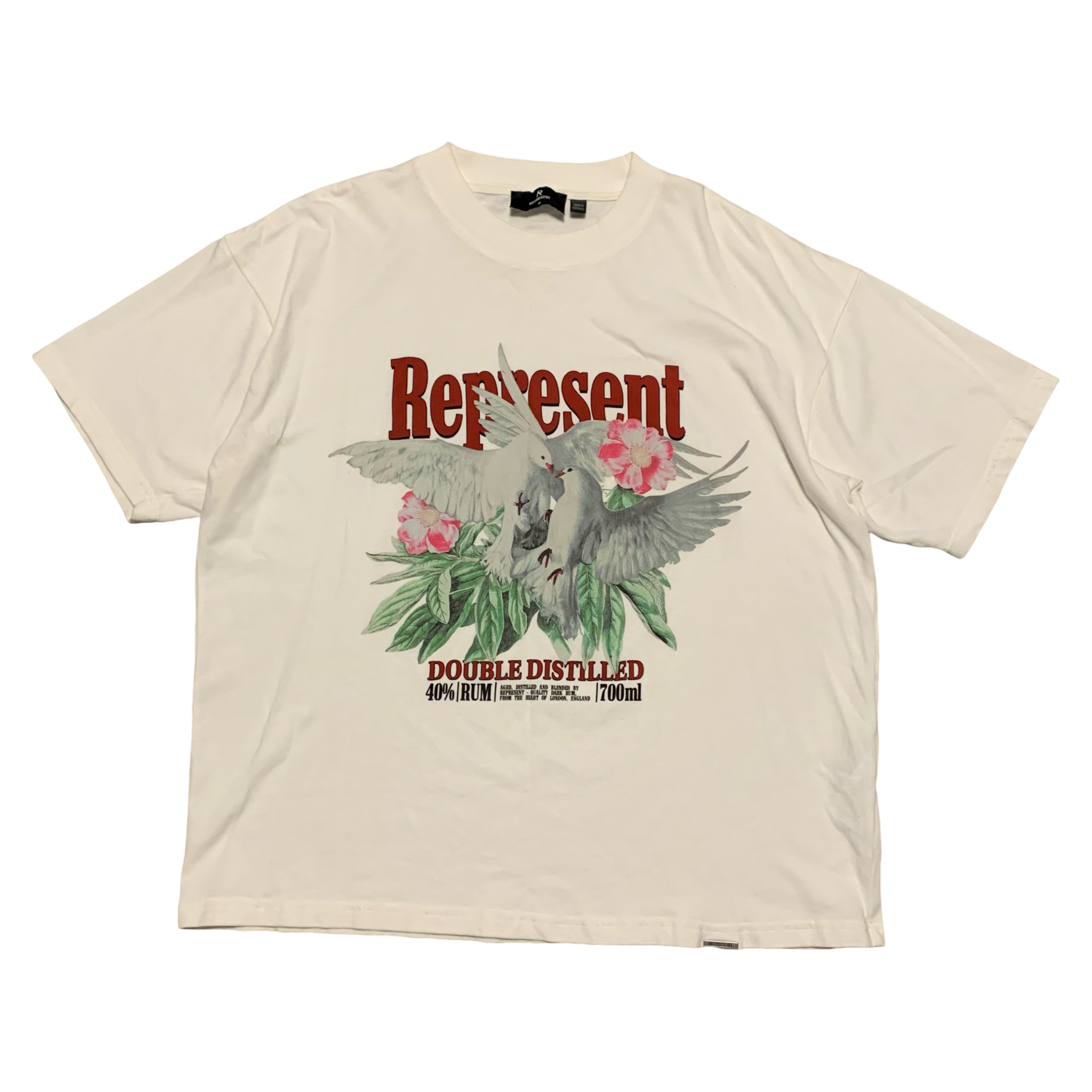 Represent Medium Double Distilled Flat White Tee