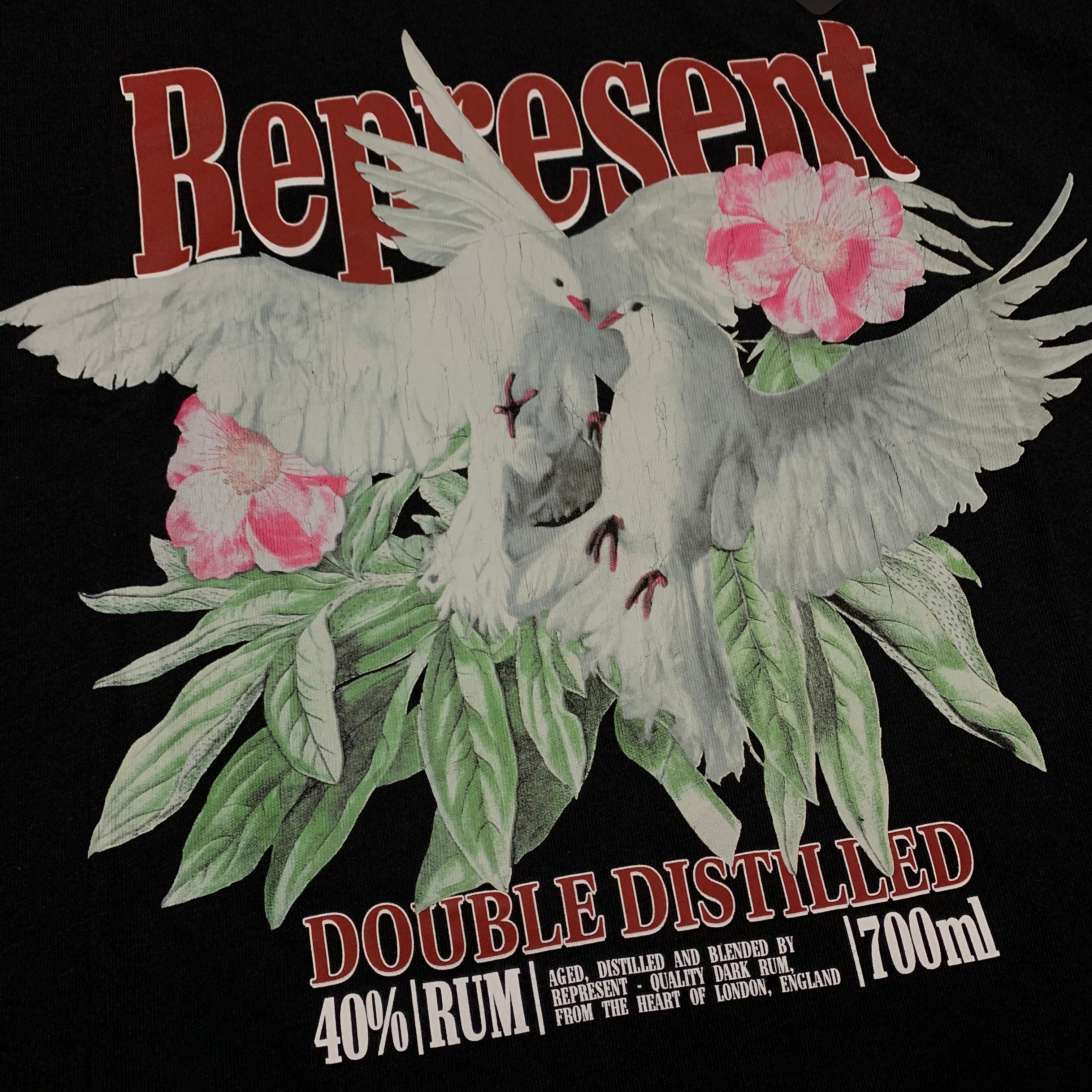 Represent Small Double Distilled Off Black Tee