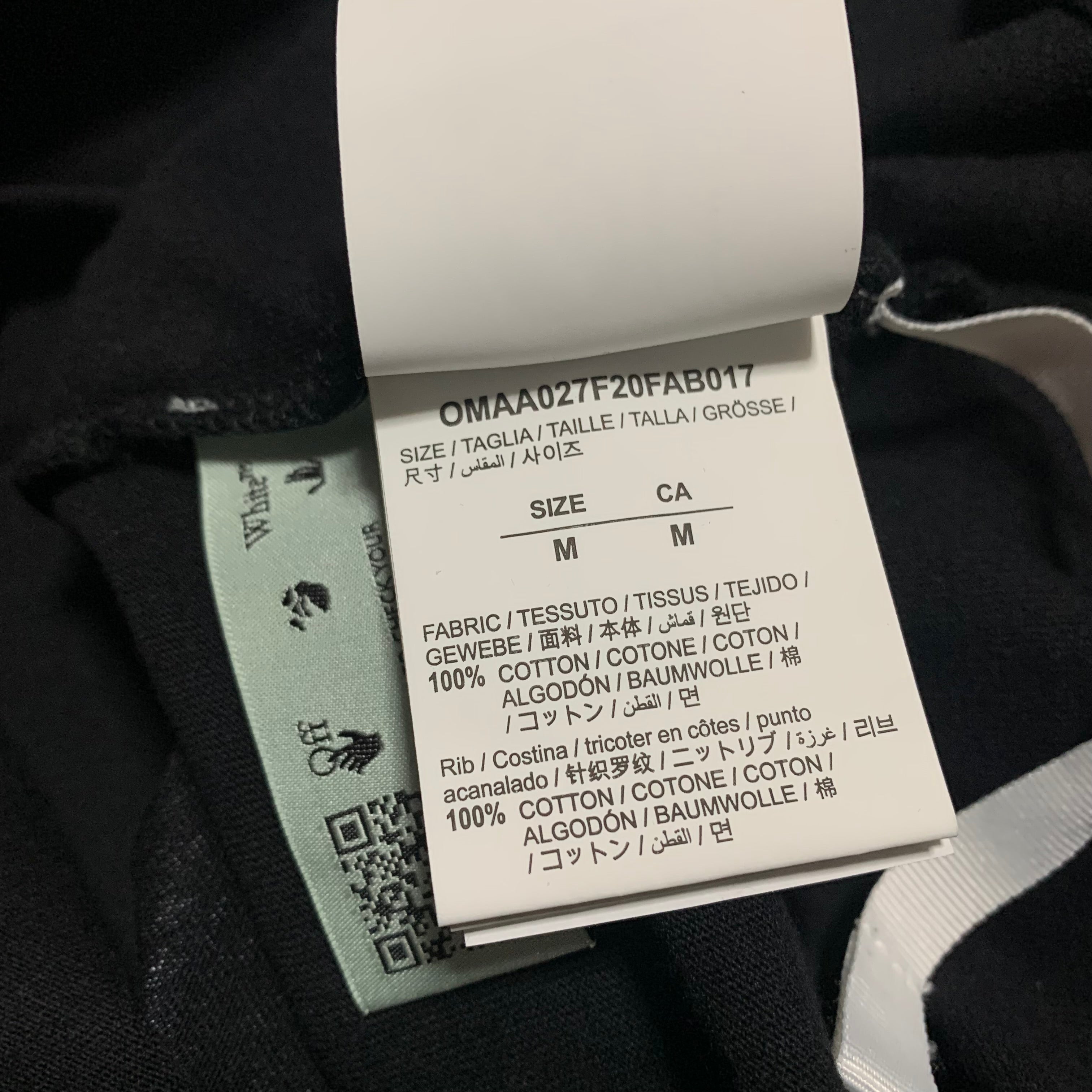 Off White Medium Pascal Arrows Black Tee Virgil Abloh Skeleton