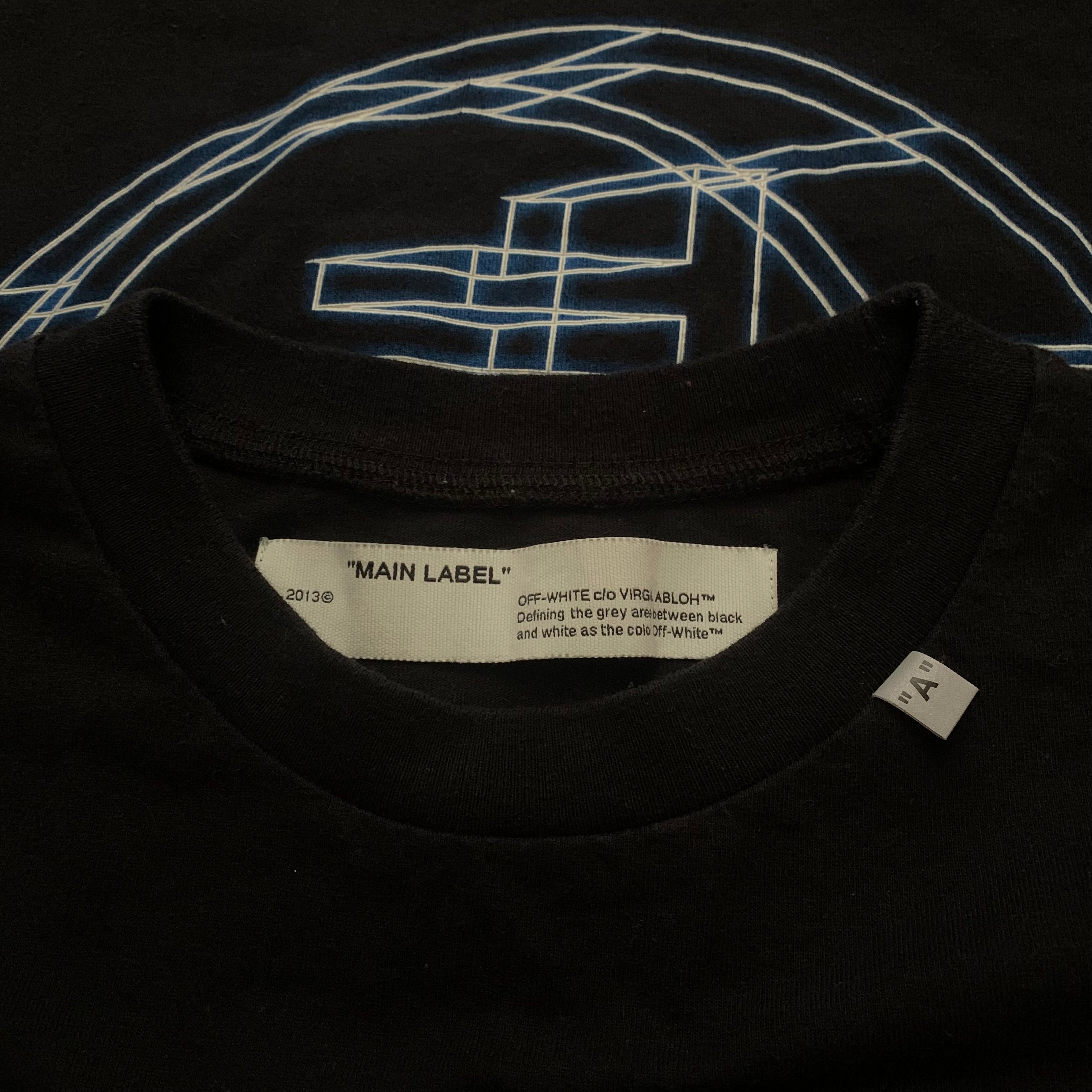 Off White Small Black Tee Virgil Abloh 'Rationalism' (OMAA027R20185003)