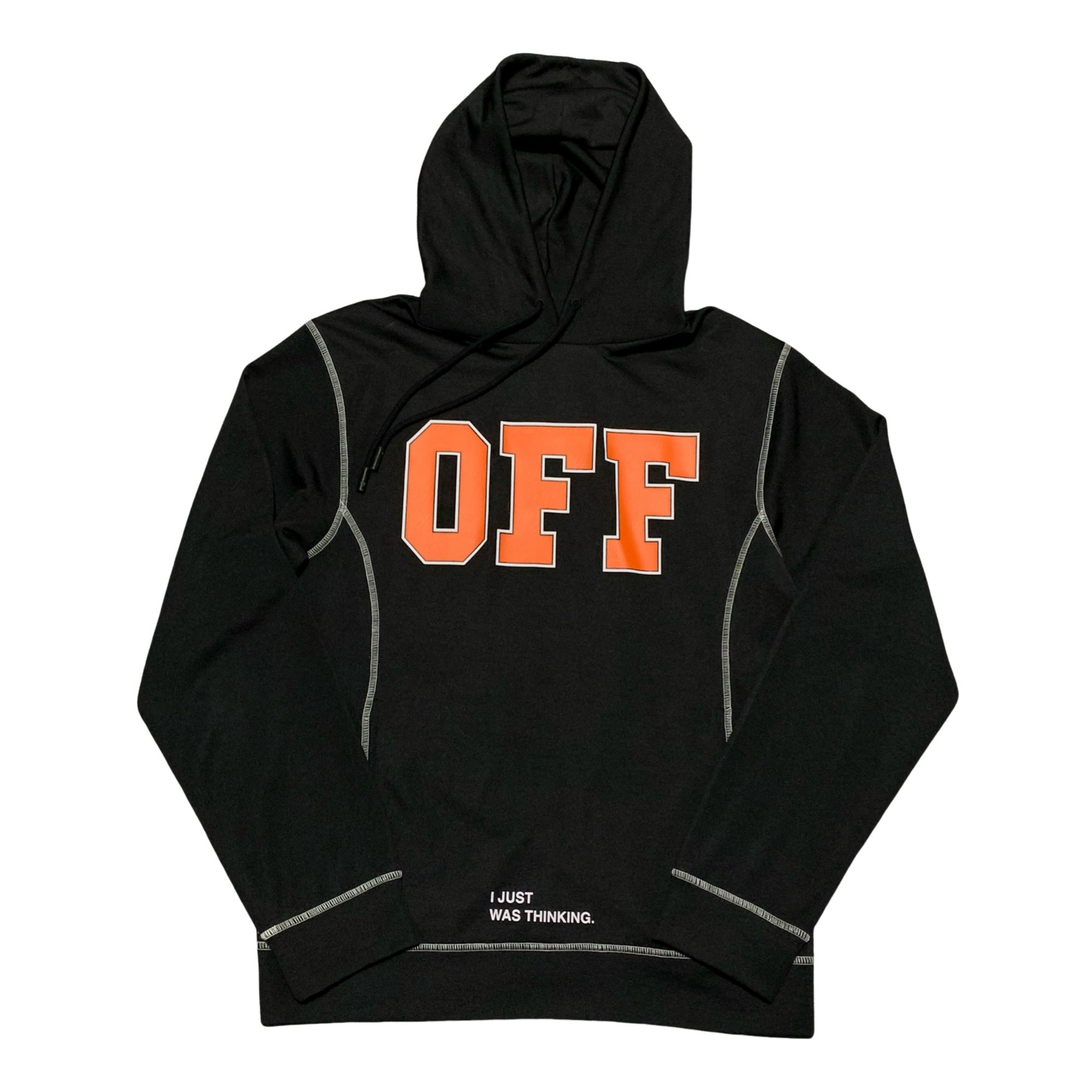 Off White Large Hoodie 'I WAS JUST THINKING' Black Virgil Abloh