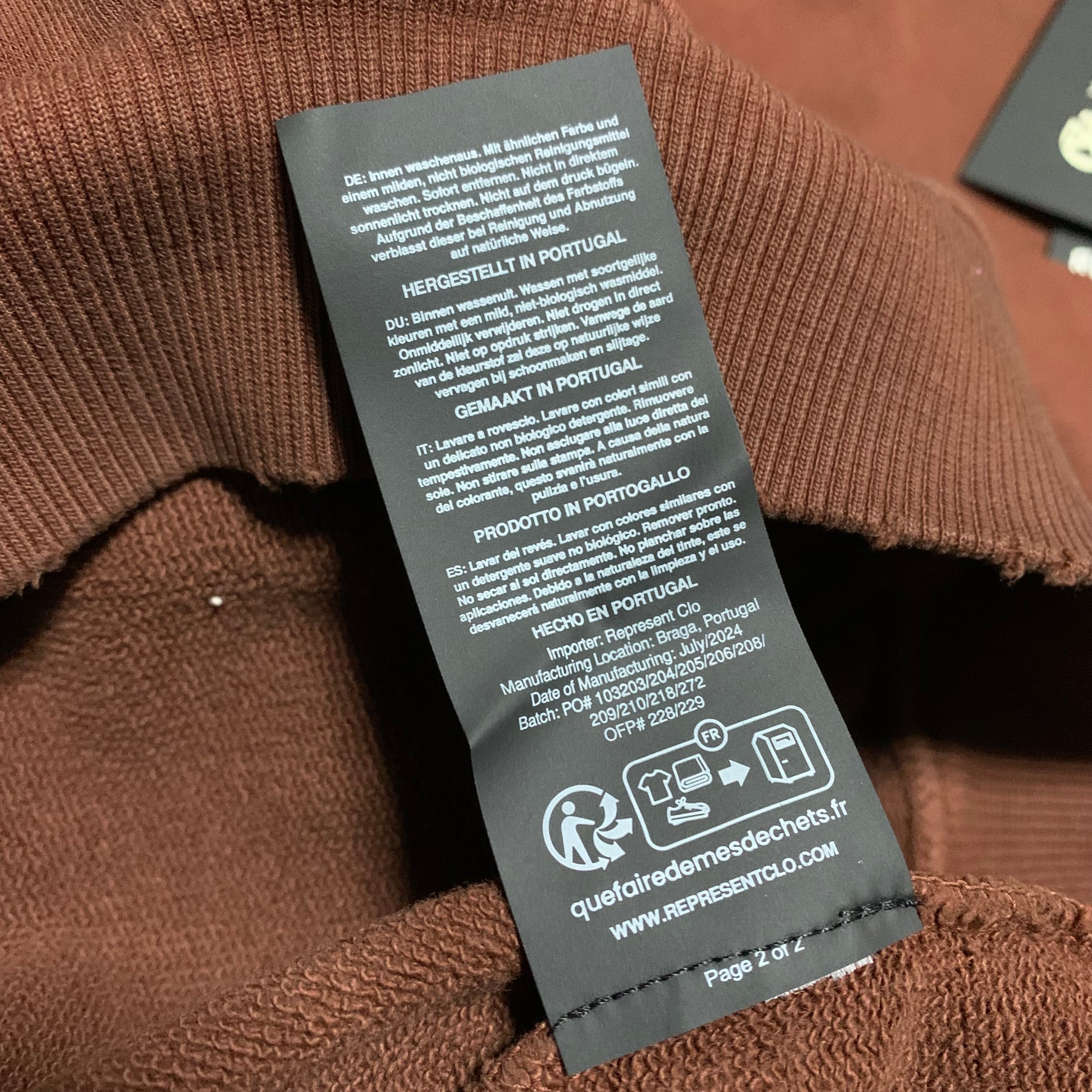 Represent Small Duke + Dexter Rust British Luxury Hoodie (RRP £180)