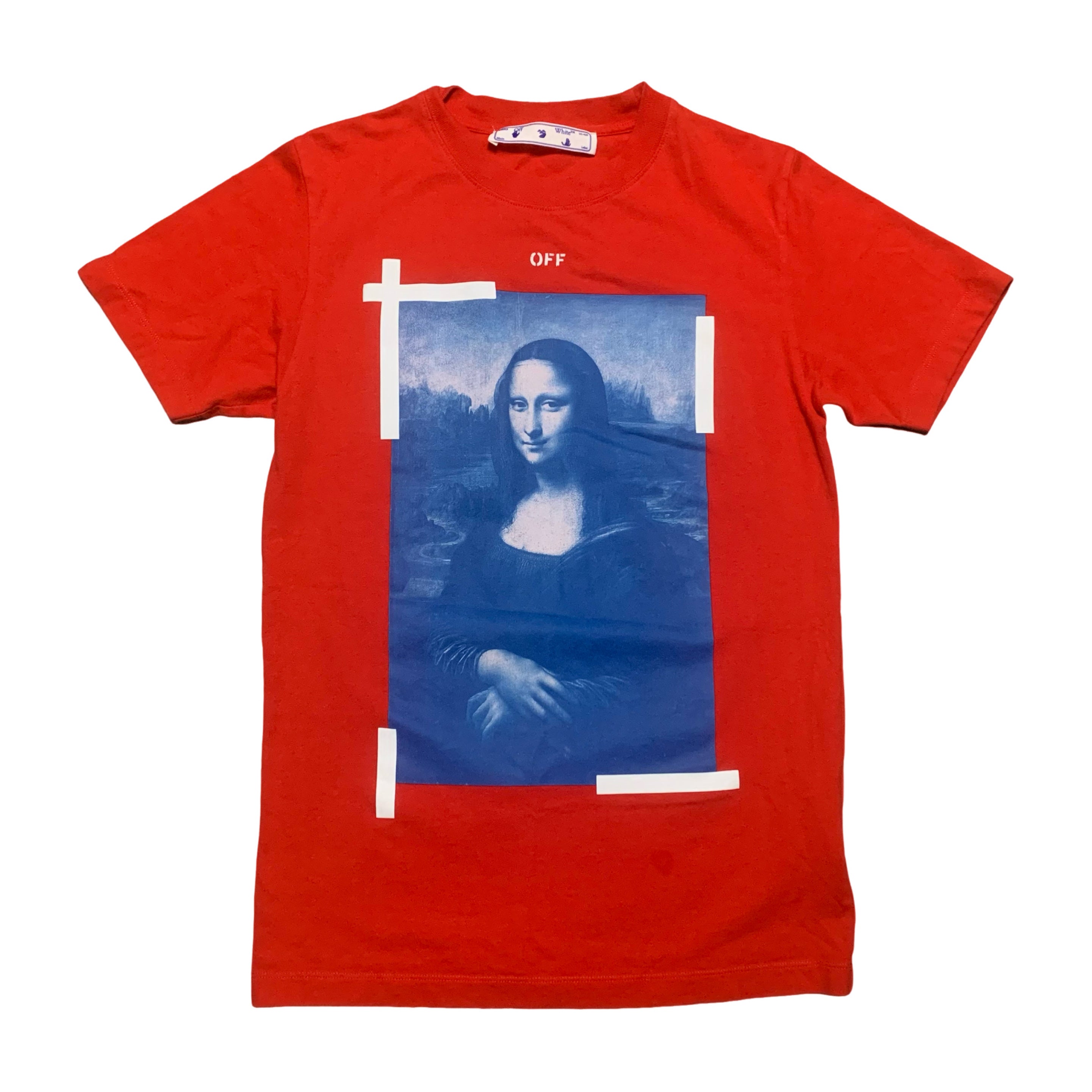 Off White Small Mona Lisa Arrows Red Tee Virgil Abloh