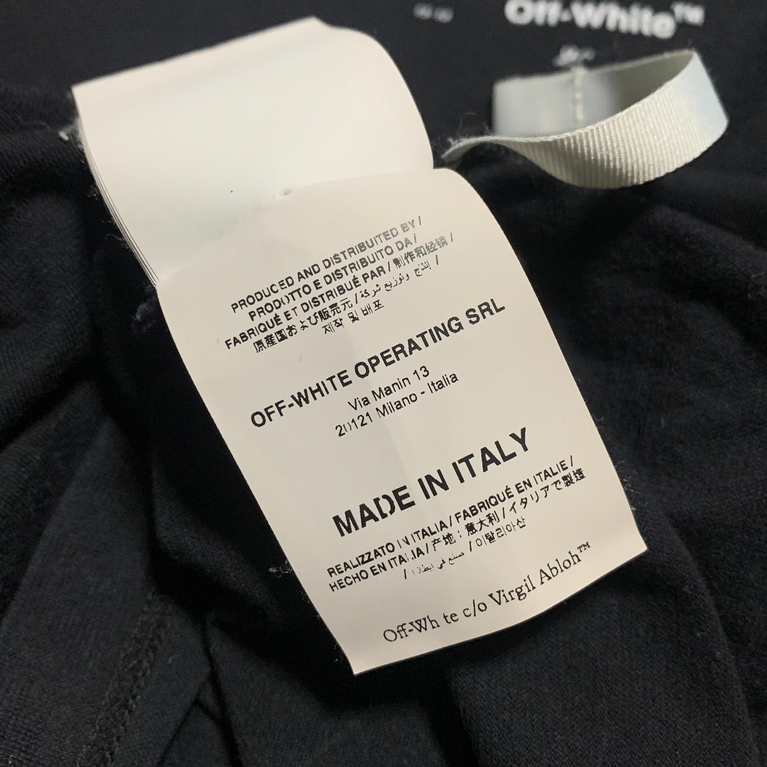 Off White XS Arrows Graphic Black Tee Virgil Abloh 2020