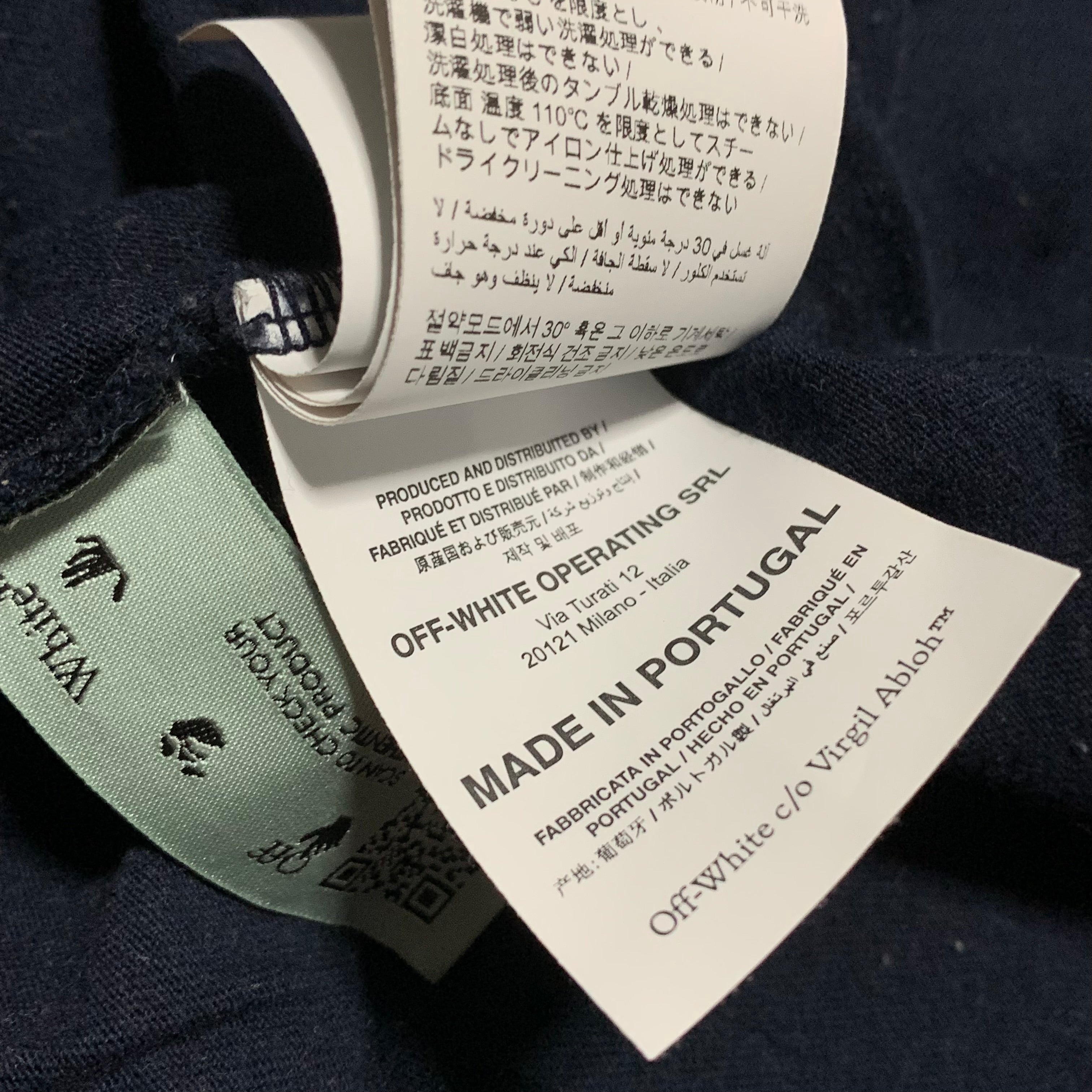 Off White Medium Staff Graphic Blue Tee Virgil Abloh