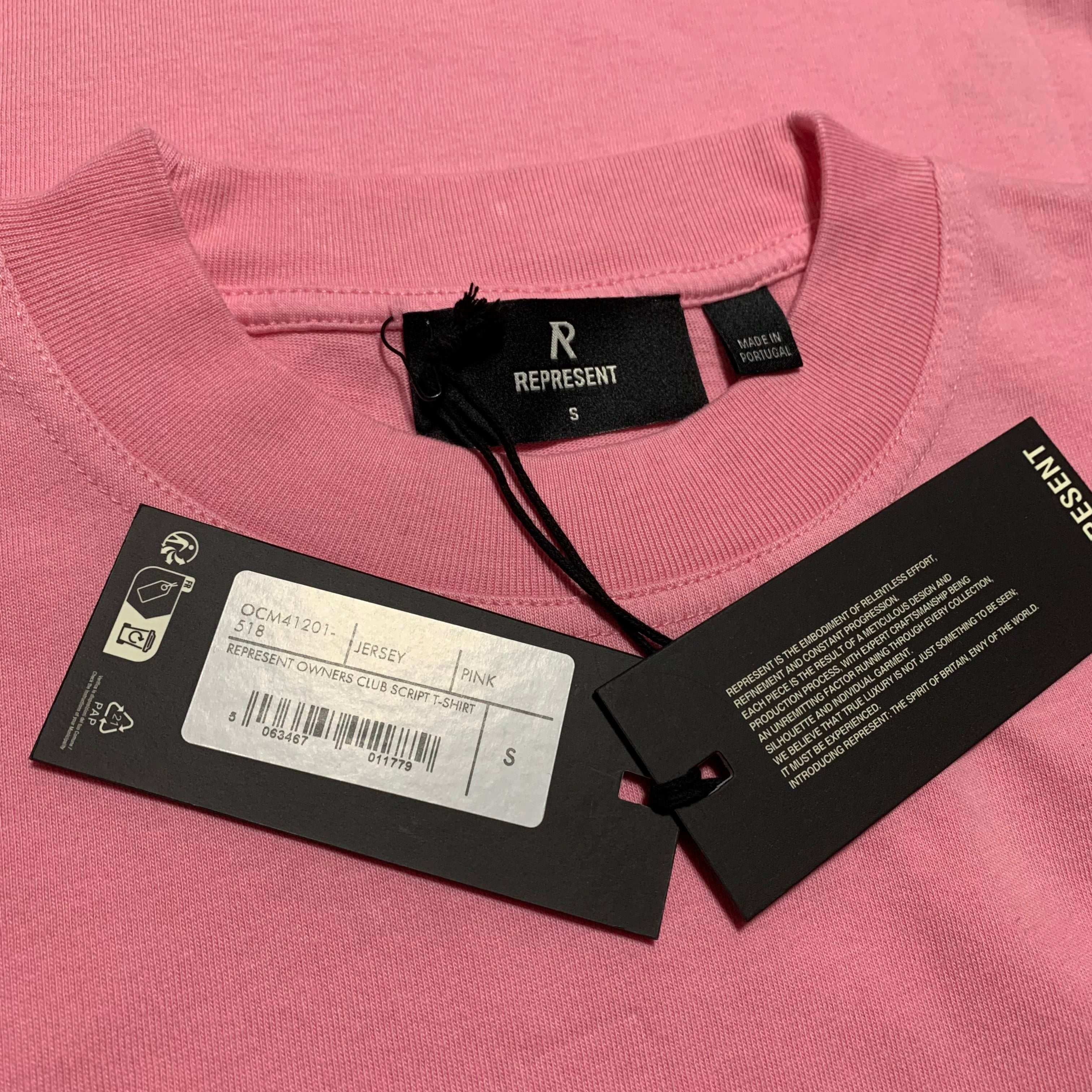 Represent Small Owners Club Script Pink Tee