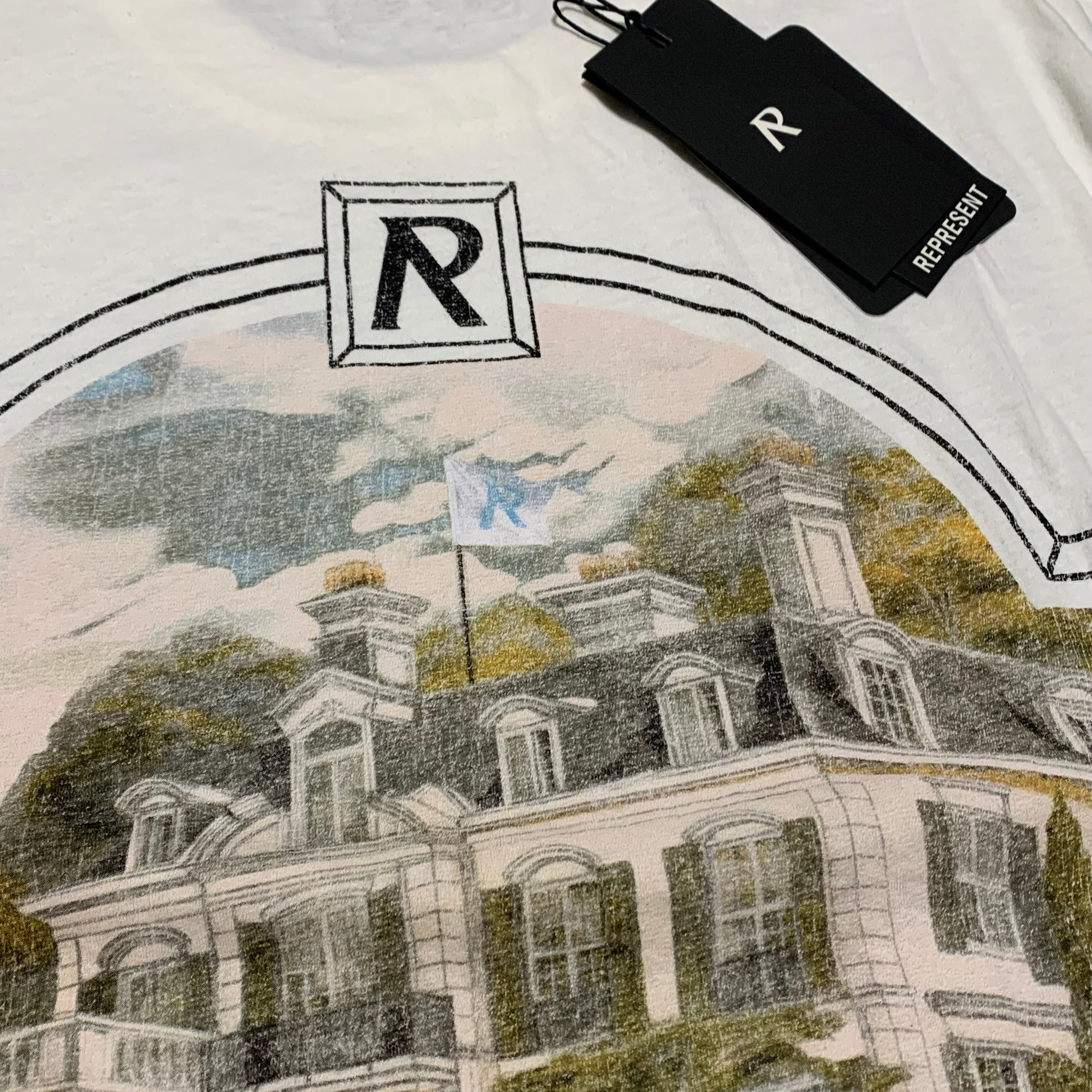 Represent Large Revere Manor Aged White Tee