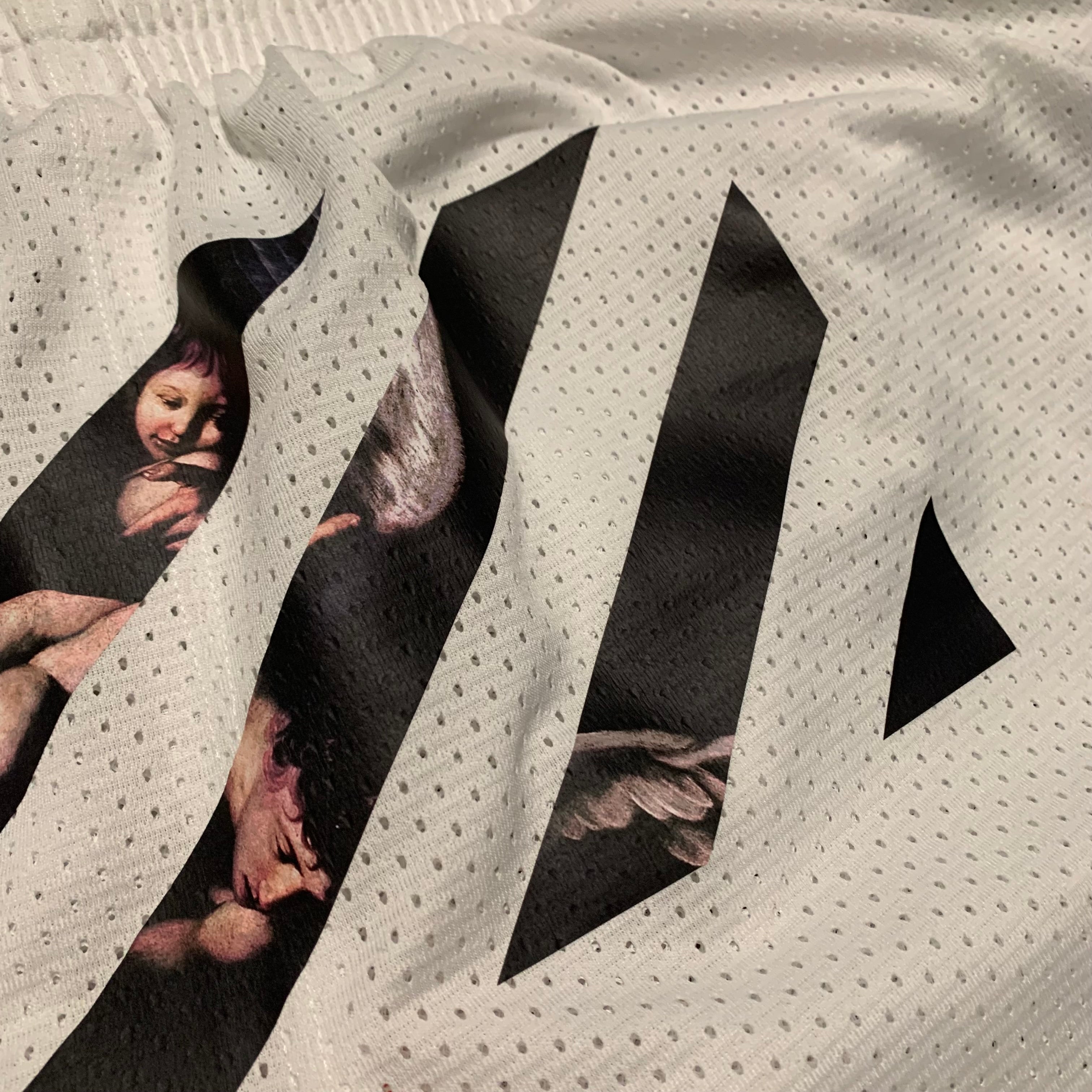 Off White Large Shorts Caravaggio Diag White Mesh Bottoms Virgil Abloh