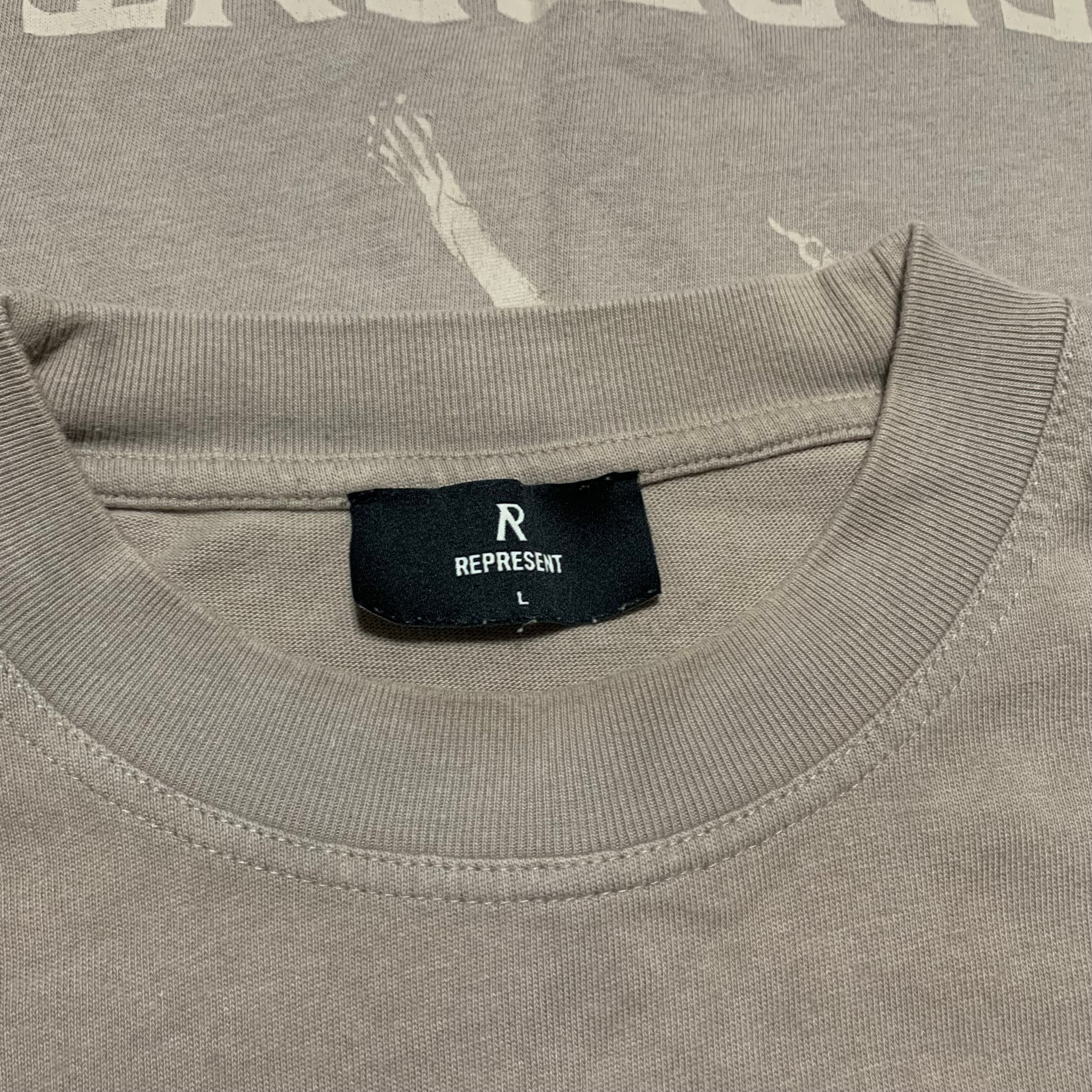 Represent Large Icarus Taupe Beige Tee