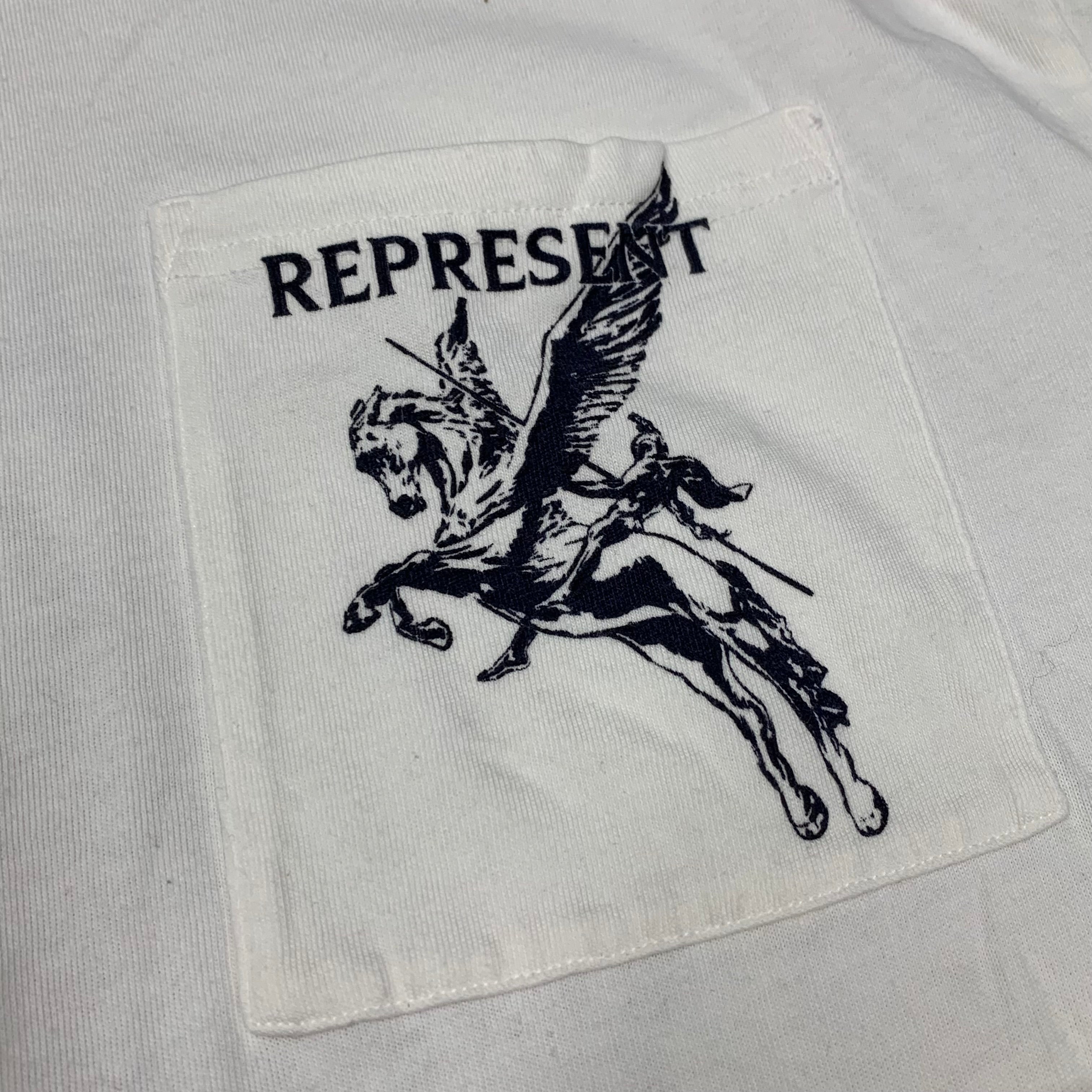 Represent Medium Tee Mascot Flat White Pocket T-Shirt